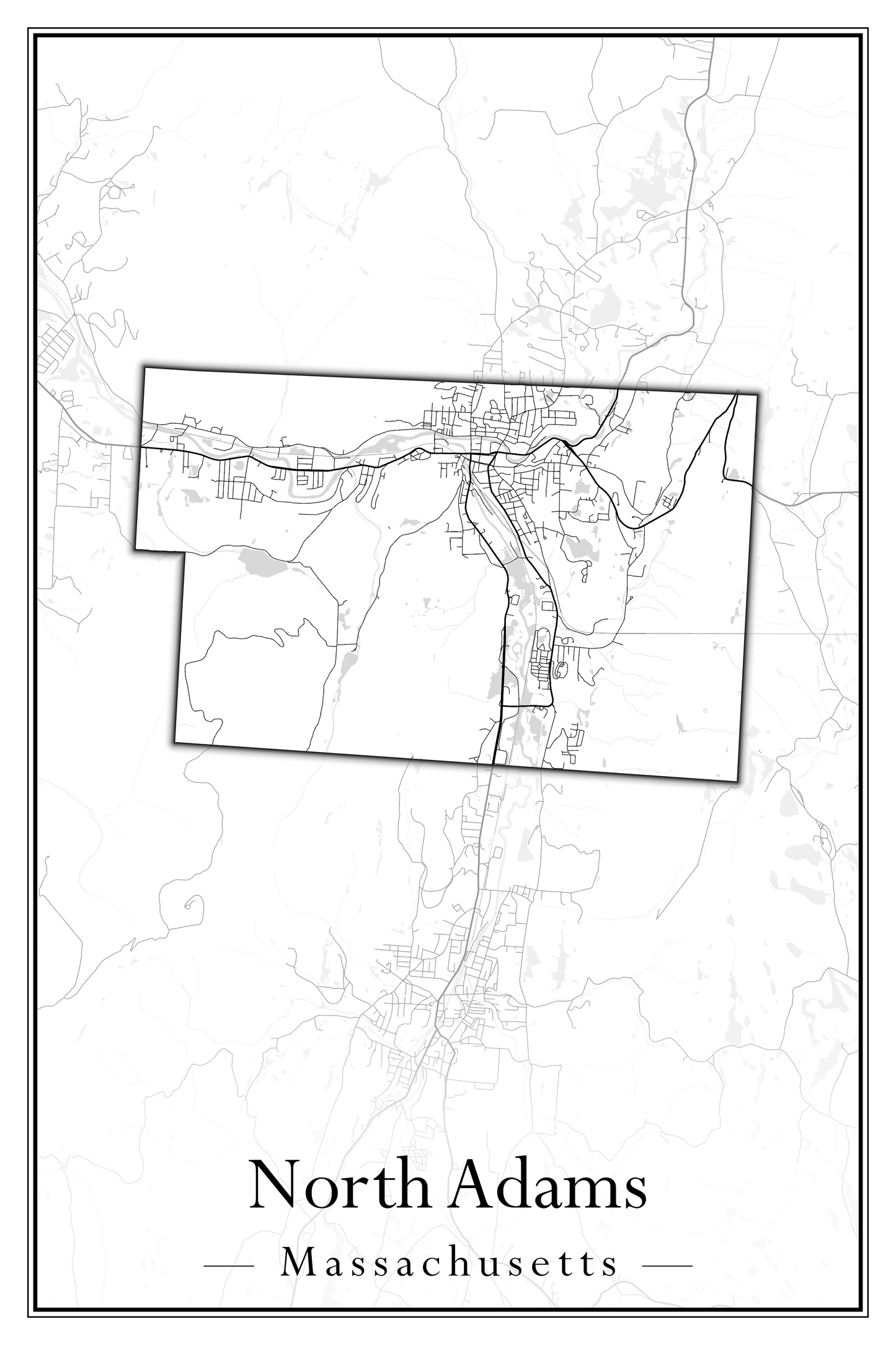 Massachusetts Towns - Street Map (North Adams - North Brookfield)