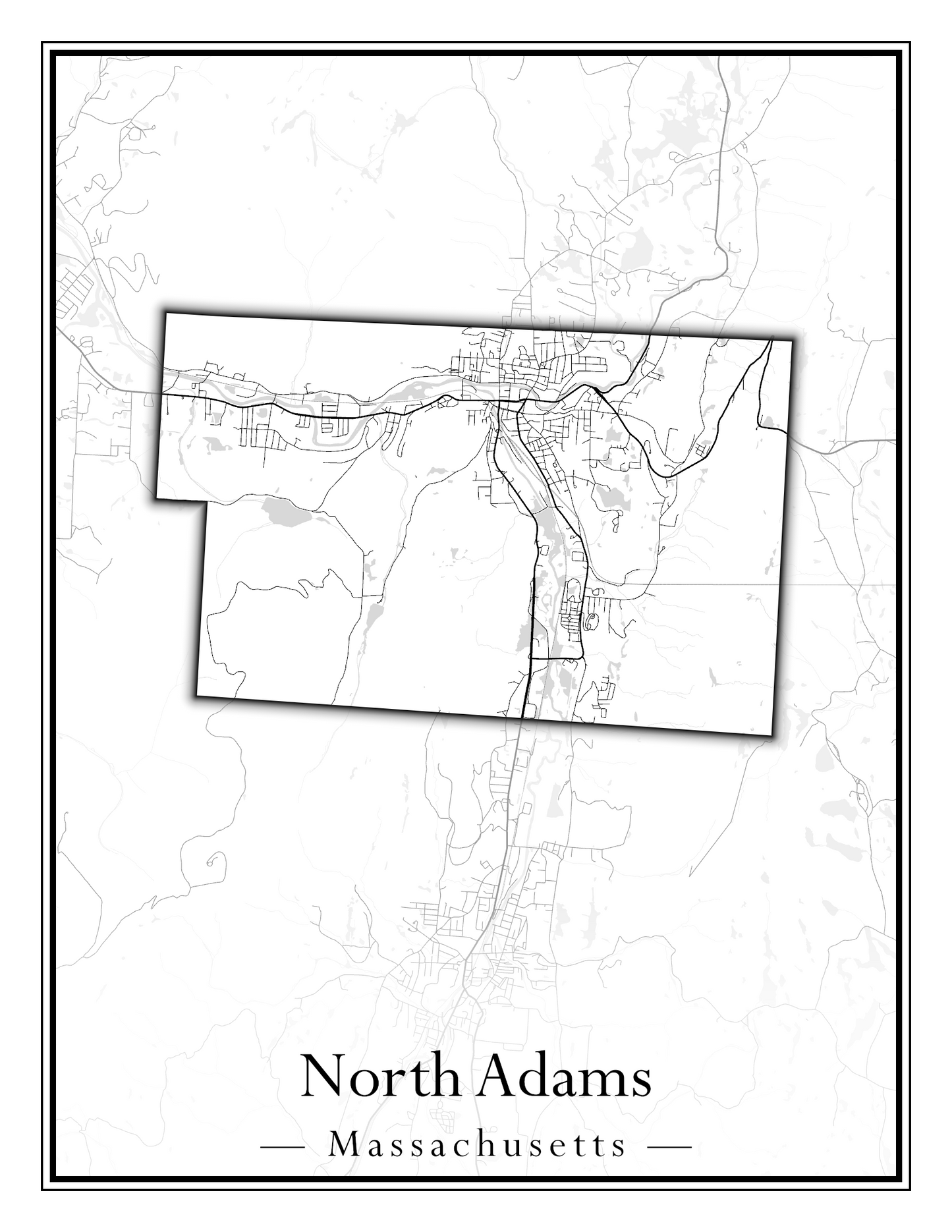 Massachusetts Towns - Street Map (North Adams - North Brookfield)