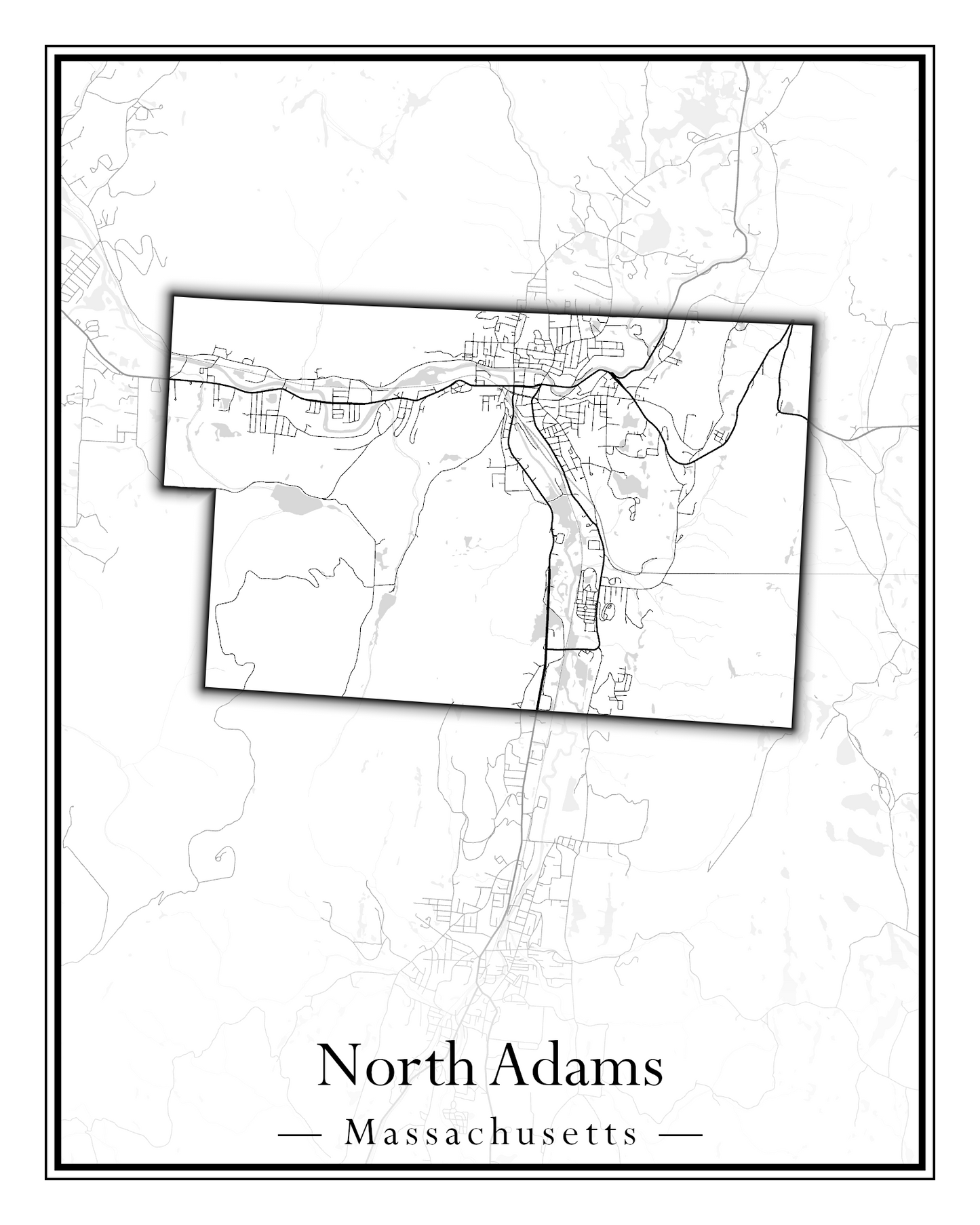 Massachusetts Towns - Street Map (North Adams - North Brookfield)