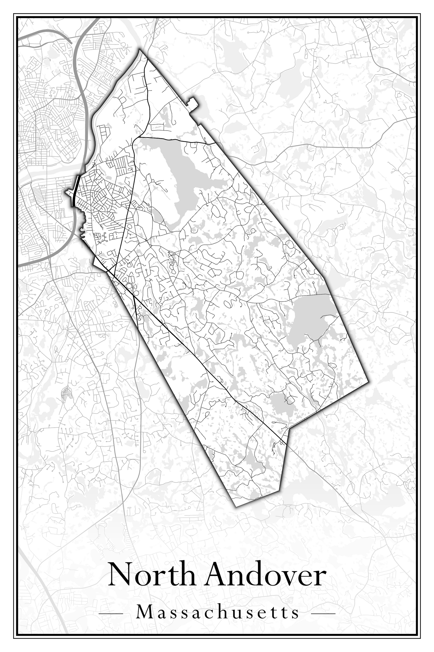 Massachusetts Towns - Street Map (North Adams - North Brookfield)