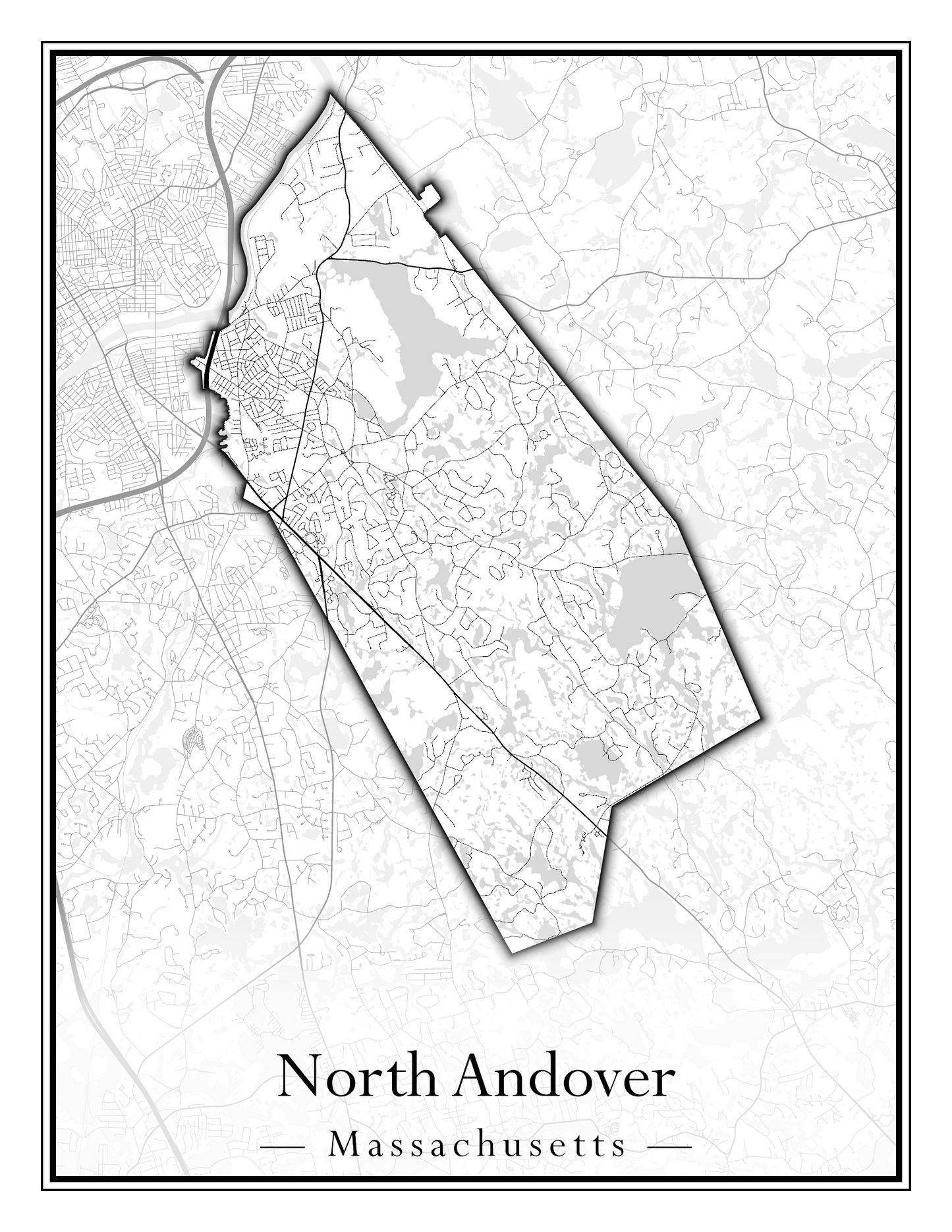 Massachusetts Towns - Street Map (North Adams - North Brookfield)