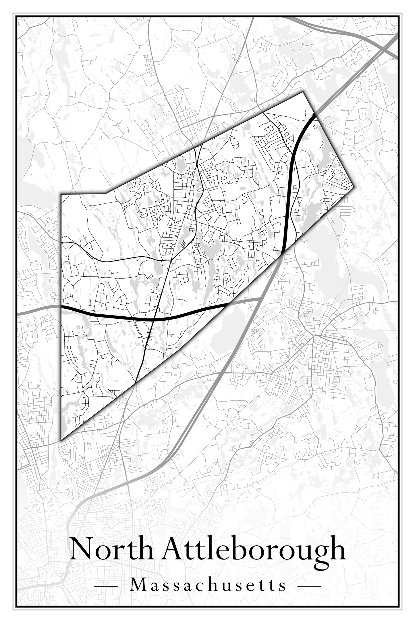 Massachusetts Towns - Street Map (North Adams - North Brookfield)