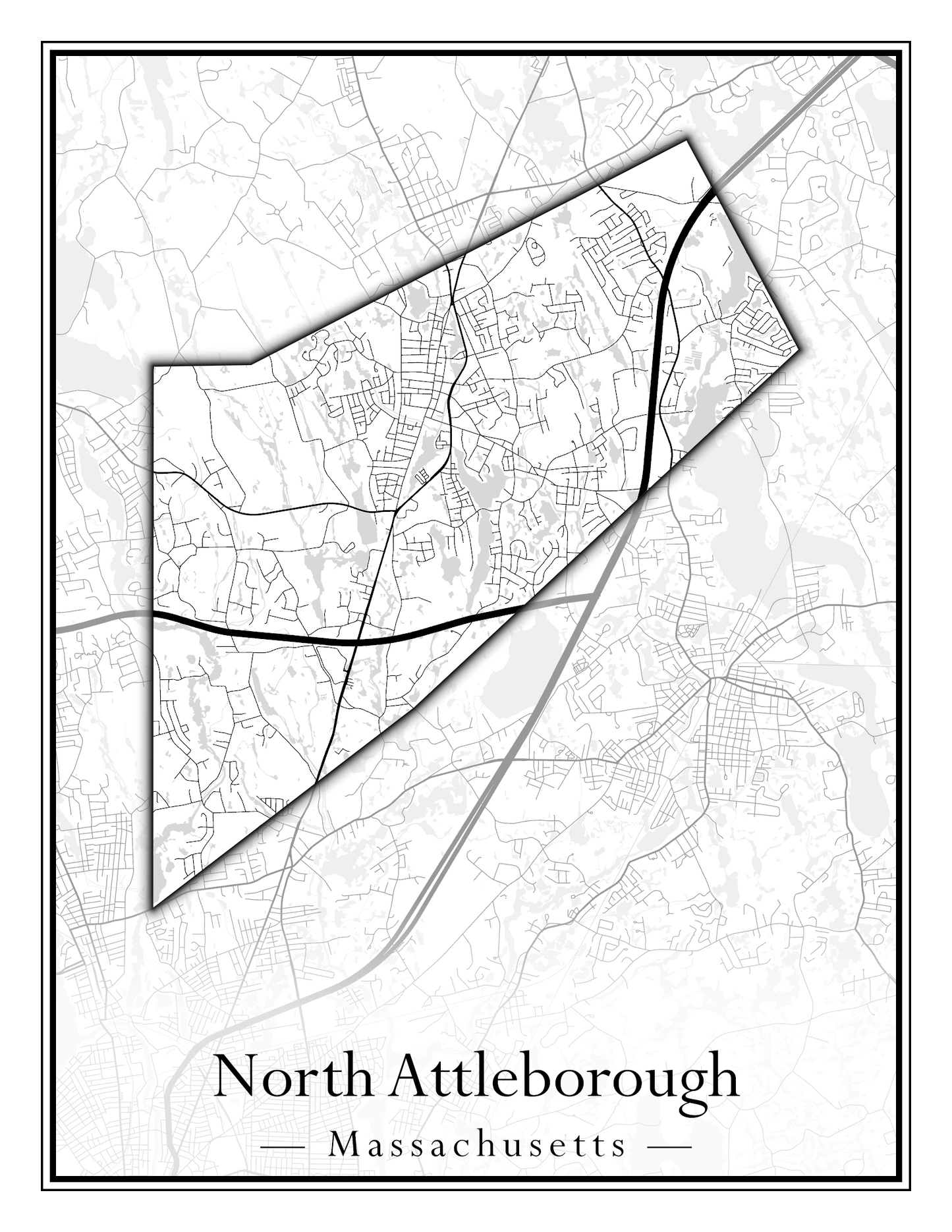 Massachusetts Towns - Street Map (North Adams - North Brookfield)