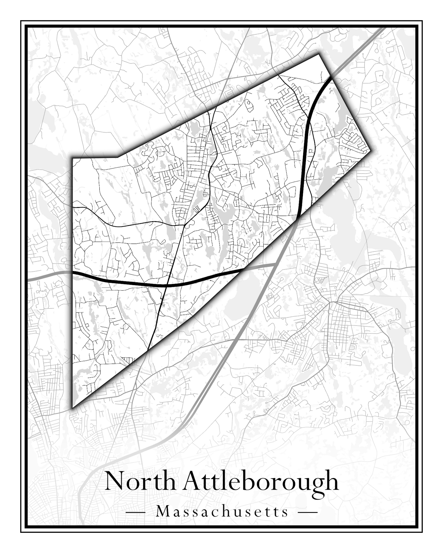 Massachusetts Towns - Street Map (North Adams - North Brookfield)