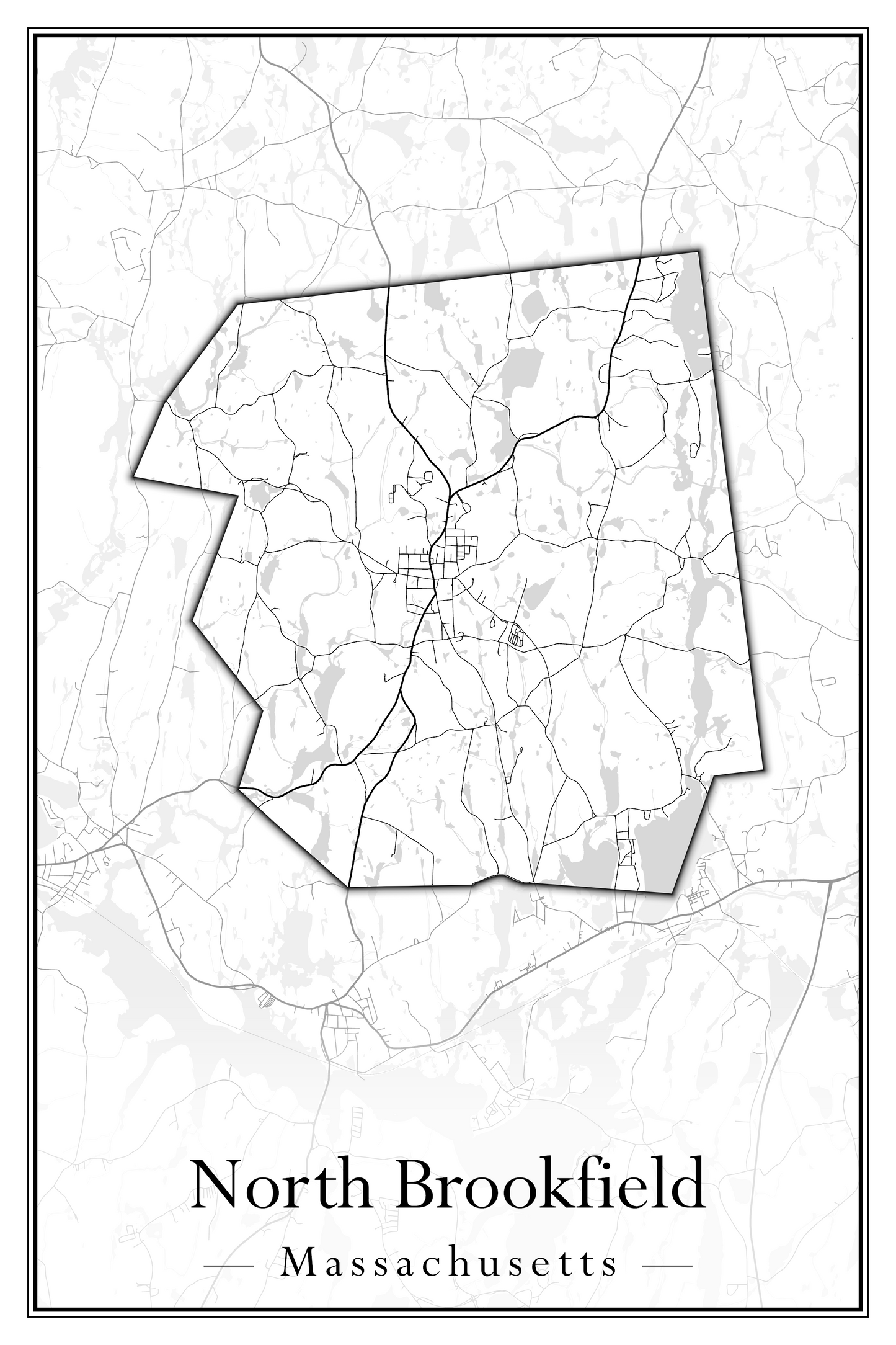 Massachusetts Towns - Street Map (North Adams - North Brookfield)