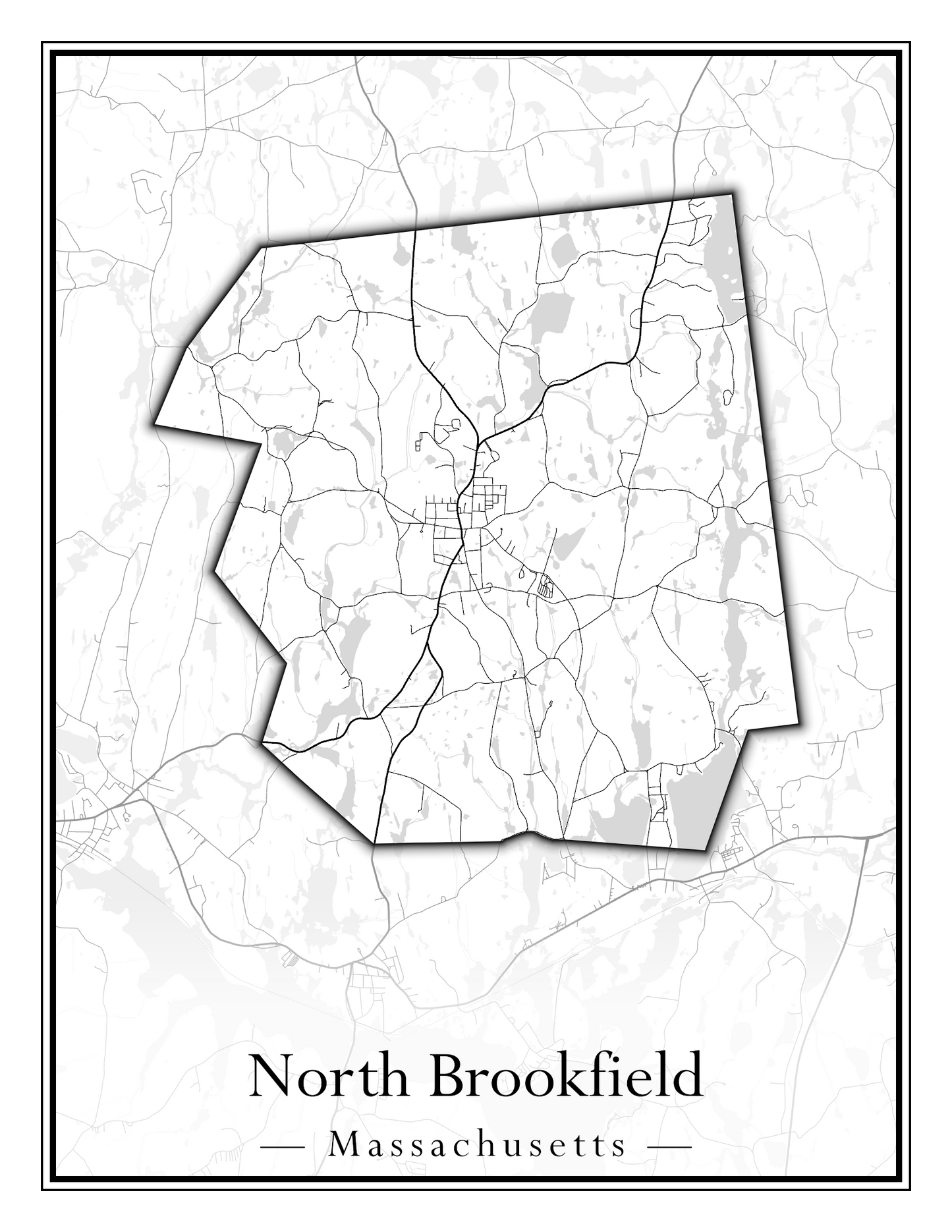 Massachusetts Towns - Street Map (North Adams - North Brookfield)