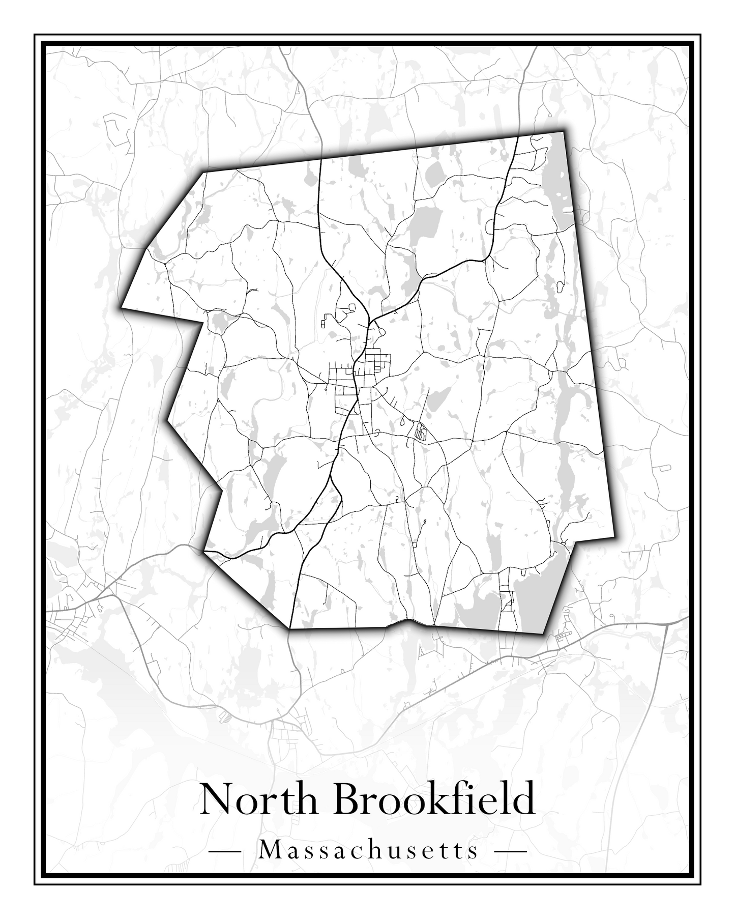 Massachusetts Towns - Street Map (North Adams - North Brookfield)