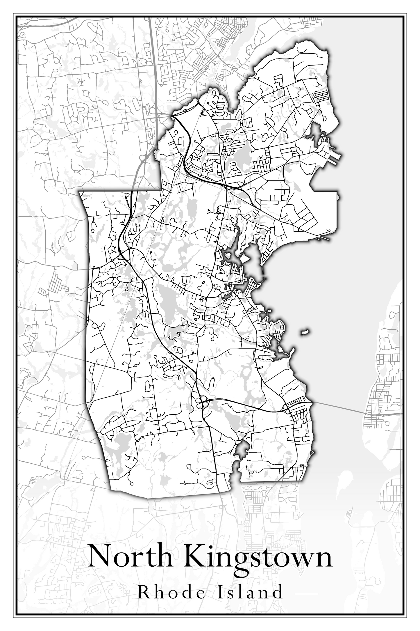 Rhode Island Towns - Street Map (New Shoreham - North Providence)