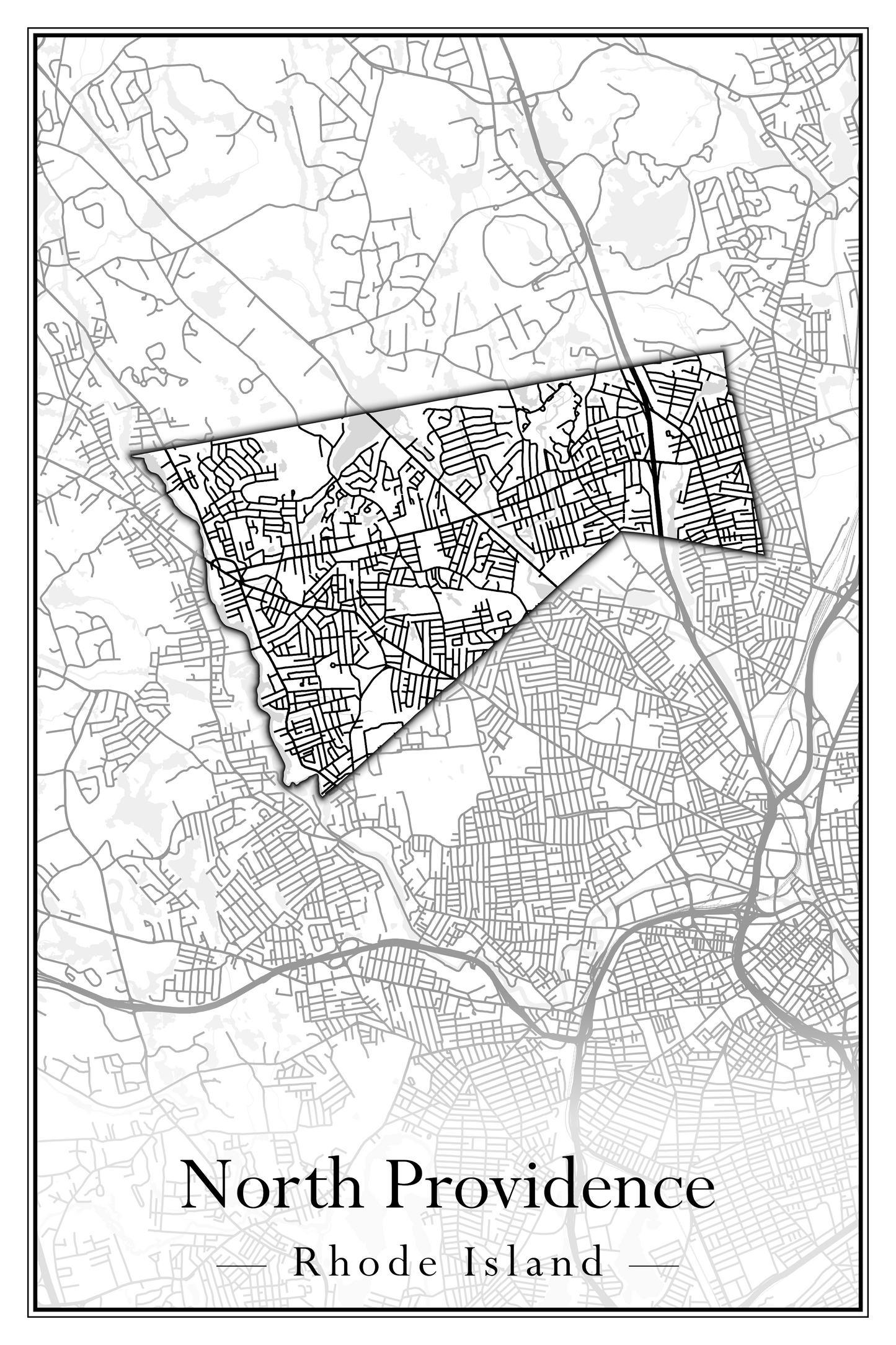 Rhode Island Towns - Street Map (New Shoreham - North Providence)