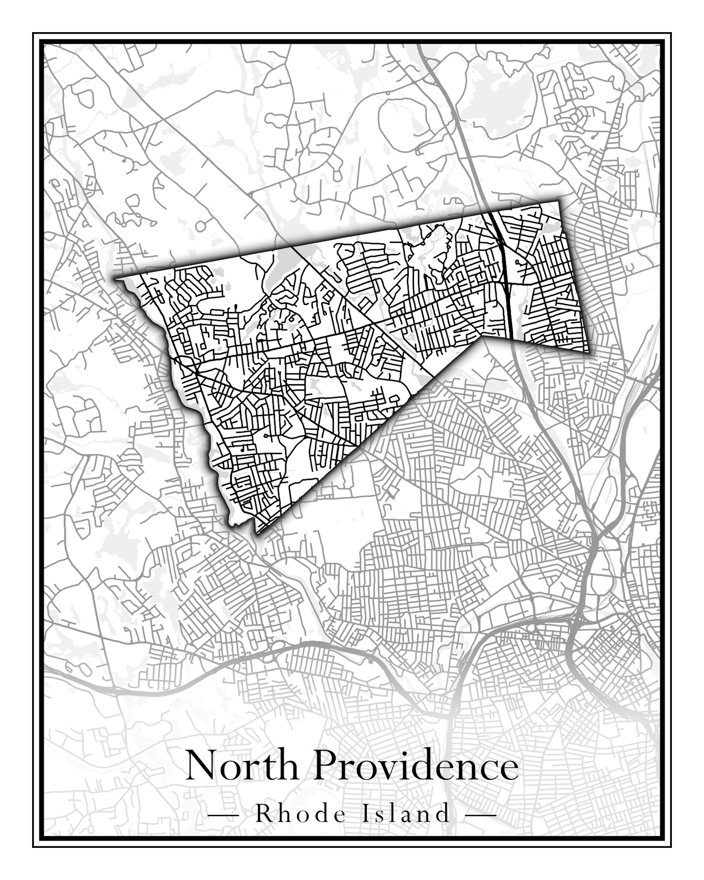 Rhode Island Towns - Street Map (New Shoreham - North Providence)