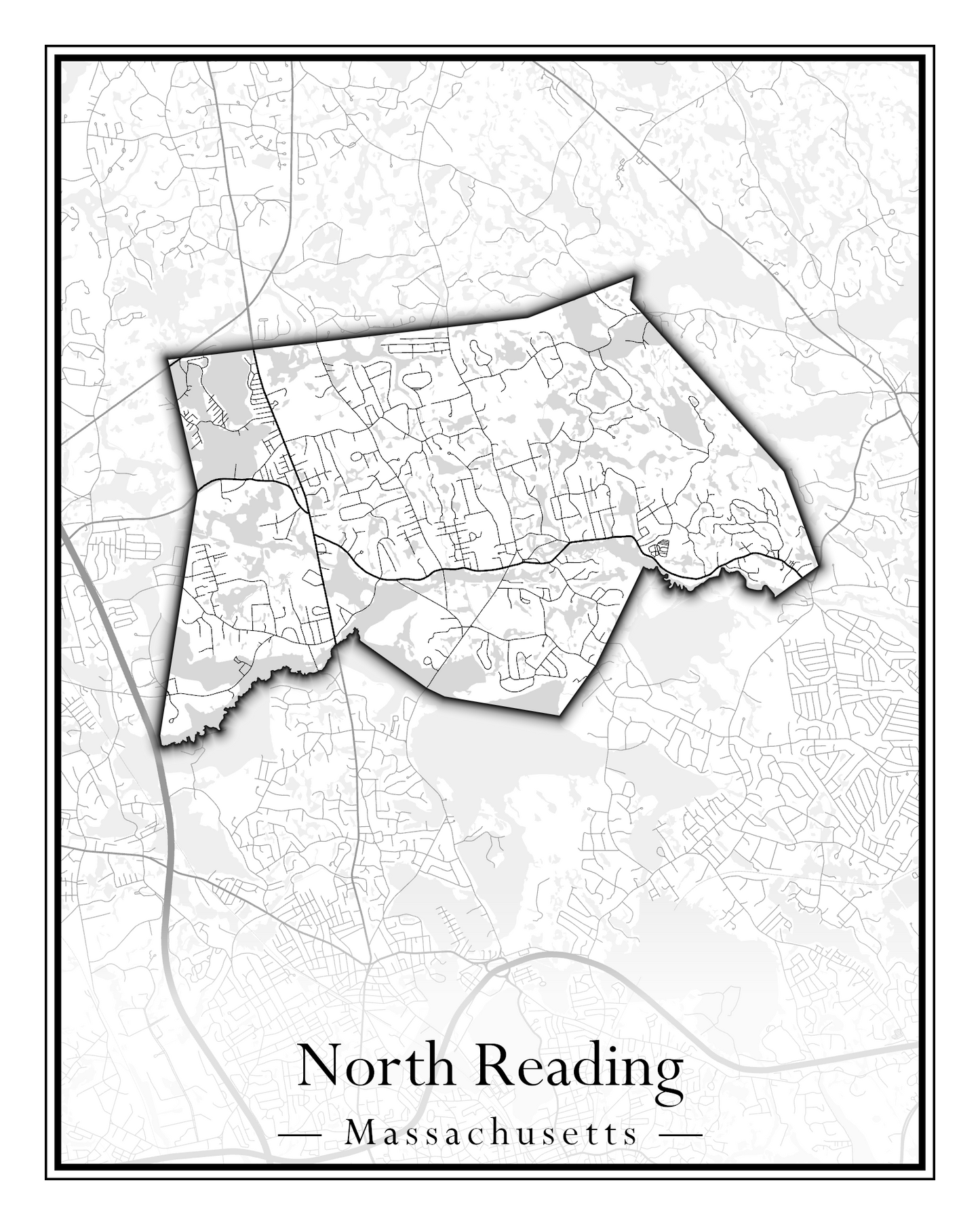 Massachusetts Towns - Street Map (North Reading - Northbridge)