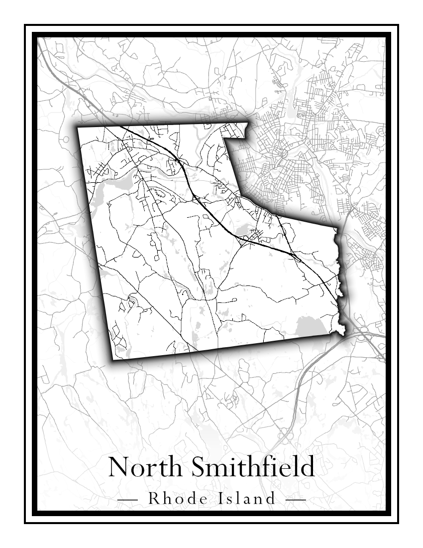 Rhode Island Towns - Street Map (North Smithfield - Providence)