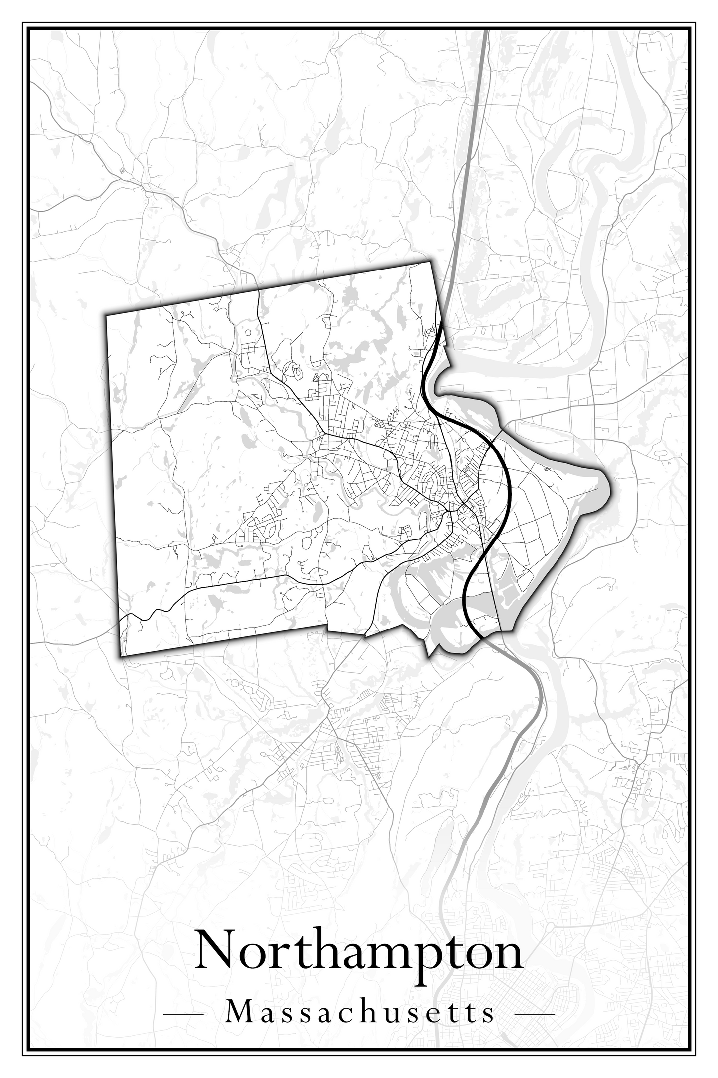 Massachusetts Towns - Street Map (North Reading - Northbridge)