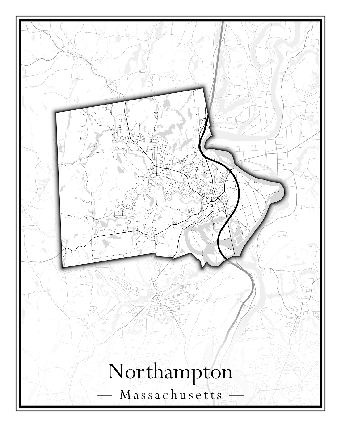 Massachusetts Towns - Street Map (North Reading - Northbridge)