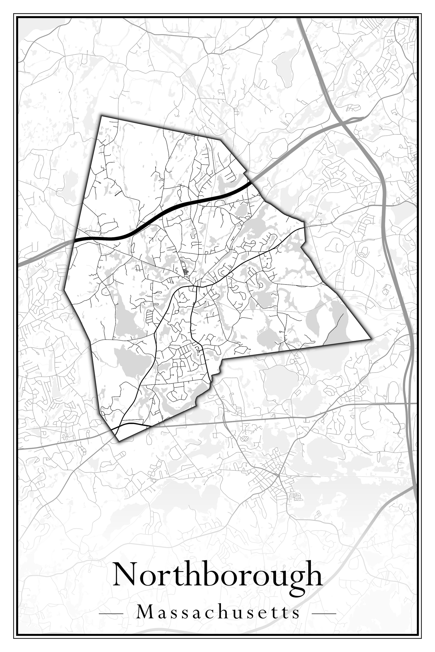 Massachusetts Towns - Street Map (North Reading - Northbridge)