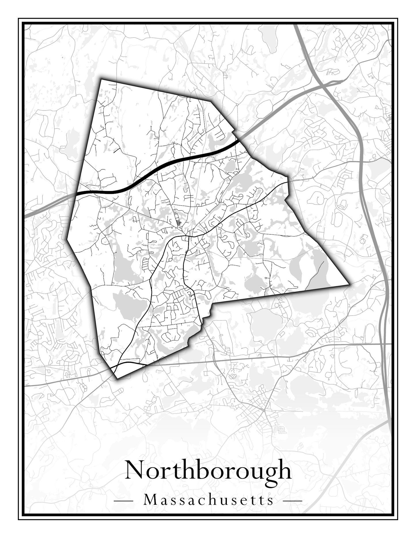 Massachusetts Towns - Street Map (North Reading - Northbridge)