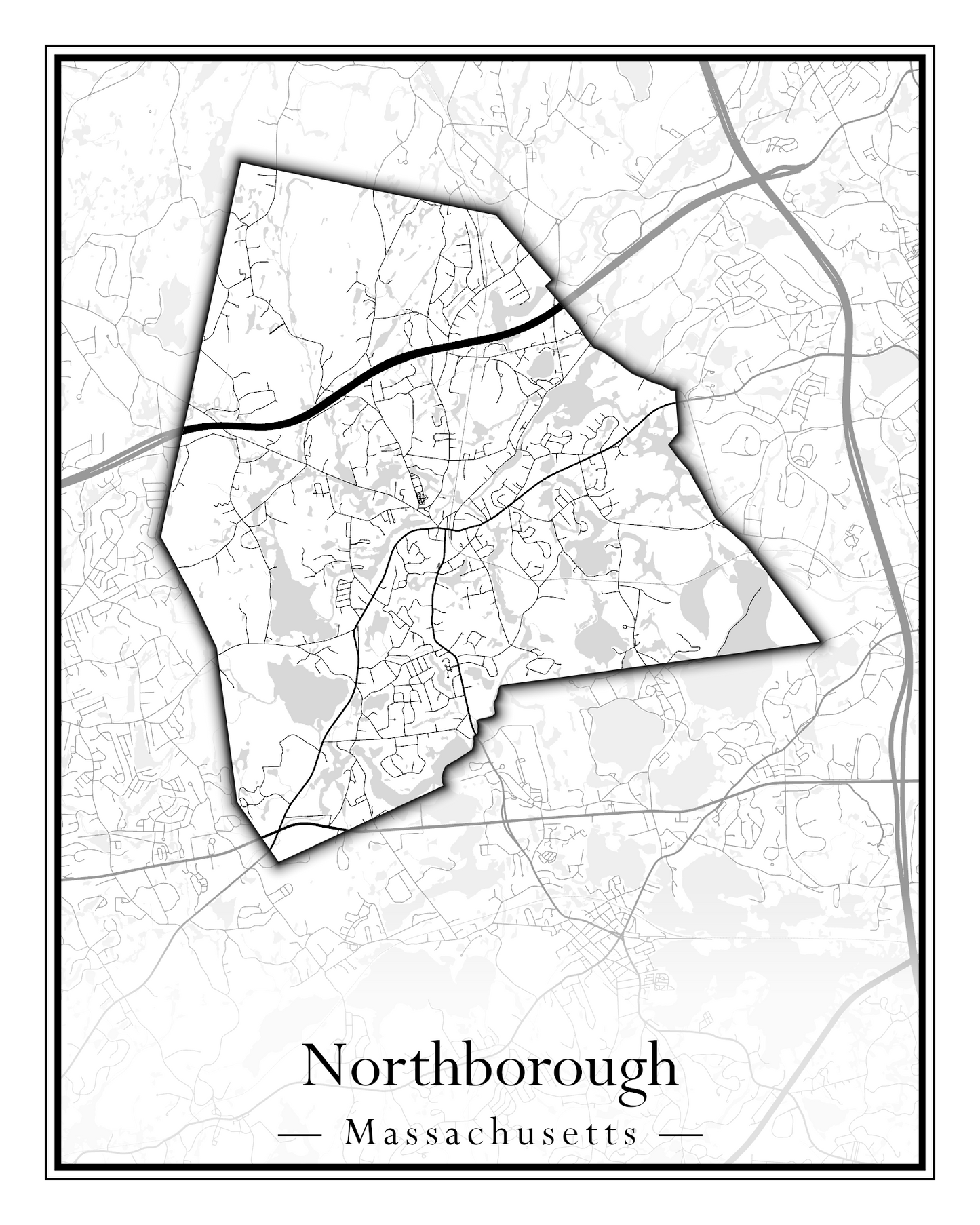 Massachusetts Towns - Street Map (North Reading - Northbridge)