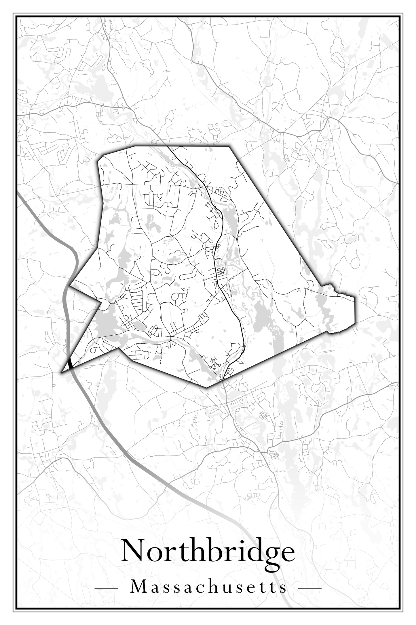 Massachusetts Towns - Street Map (North Reading - Northbridge)