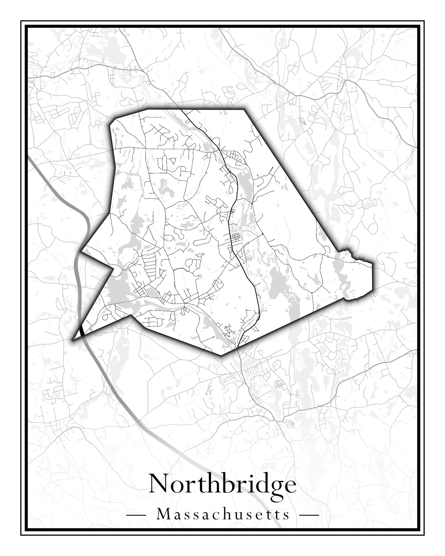 Massachusetts Towns - Street Map (North Reading - Northbridge)