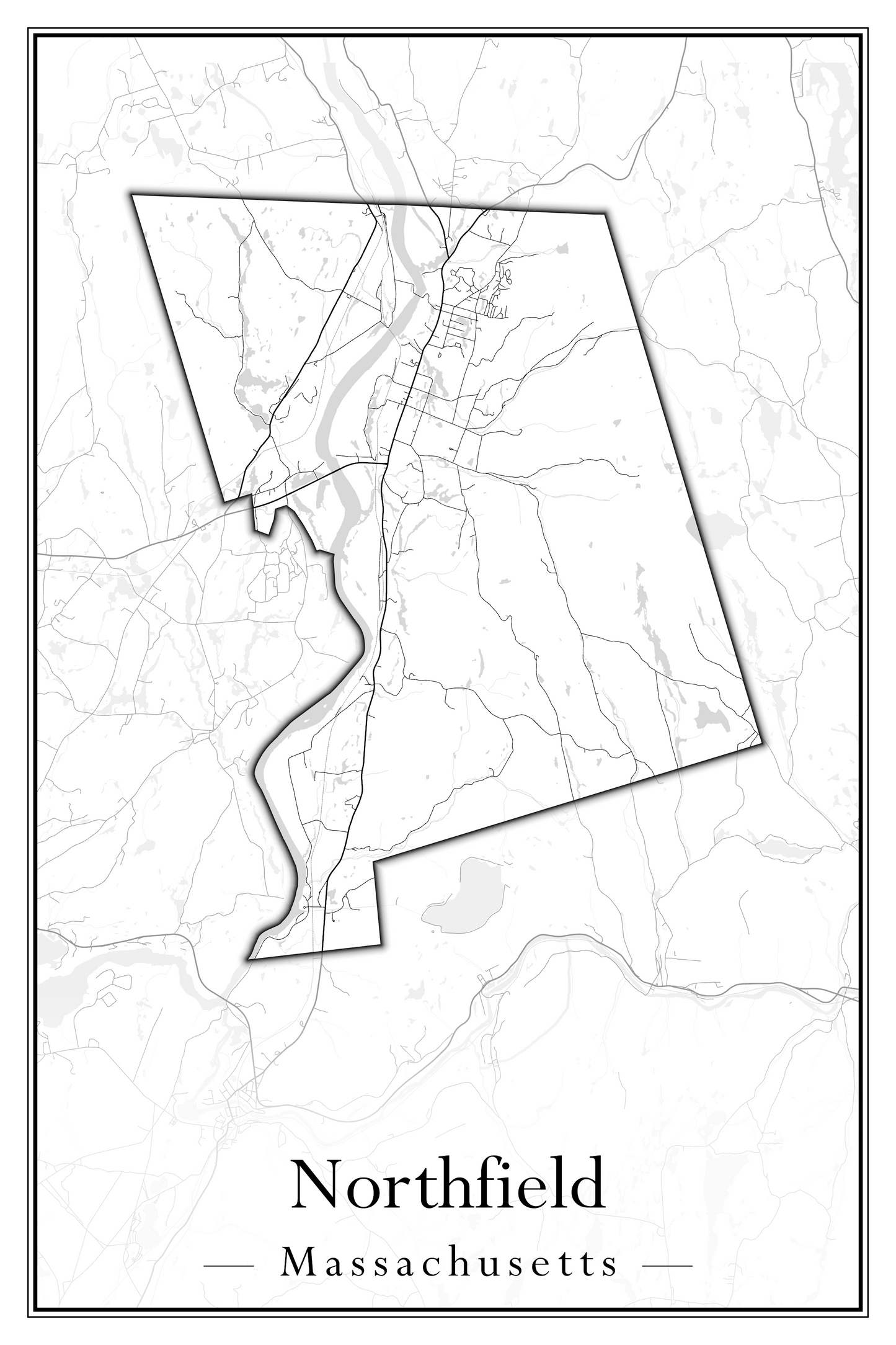 Massachusetts Towns - Street Map (Northfield - Norwood)