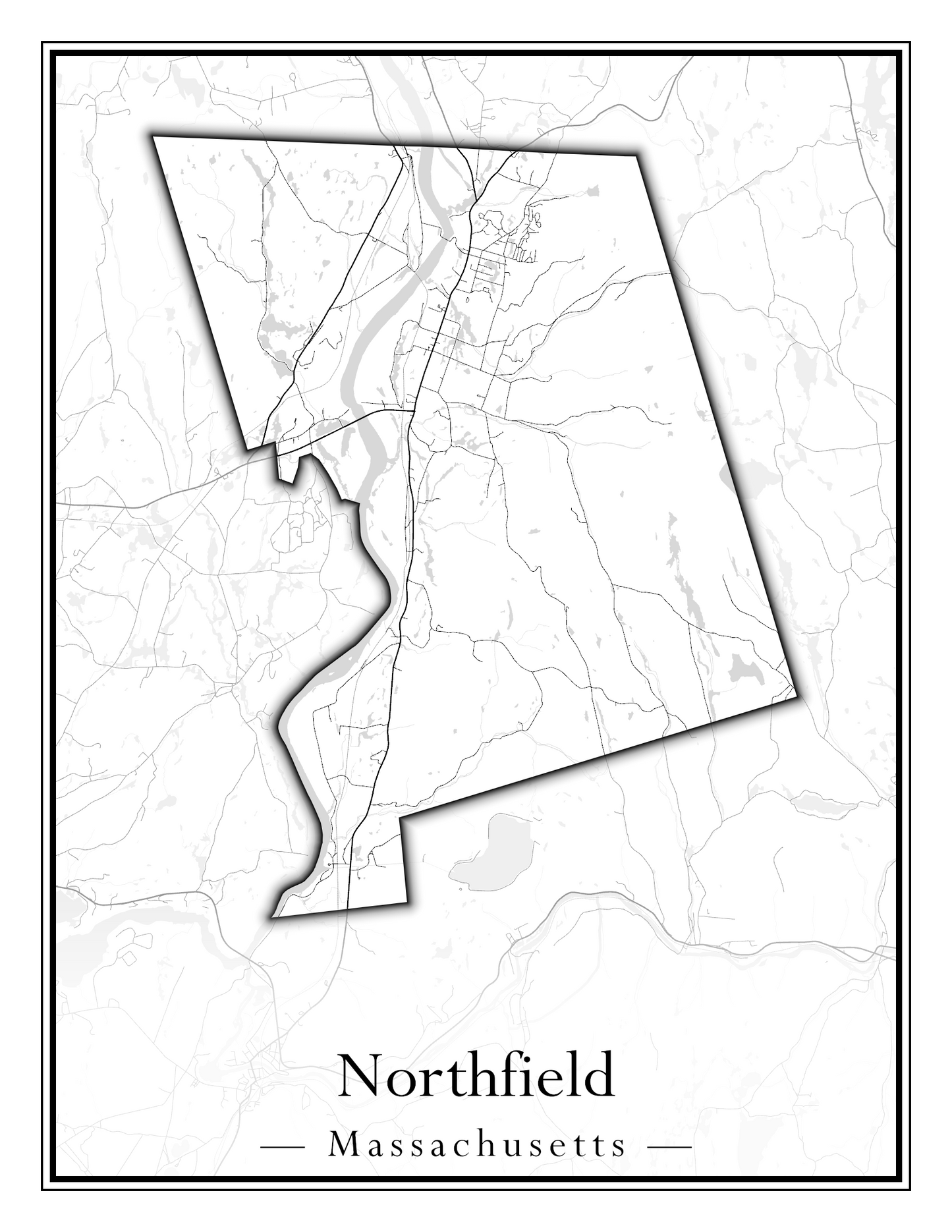 Massachusetts Towns - Street Map (Northfield - Norwood)