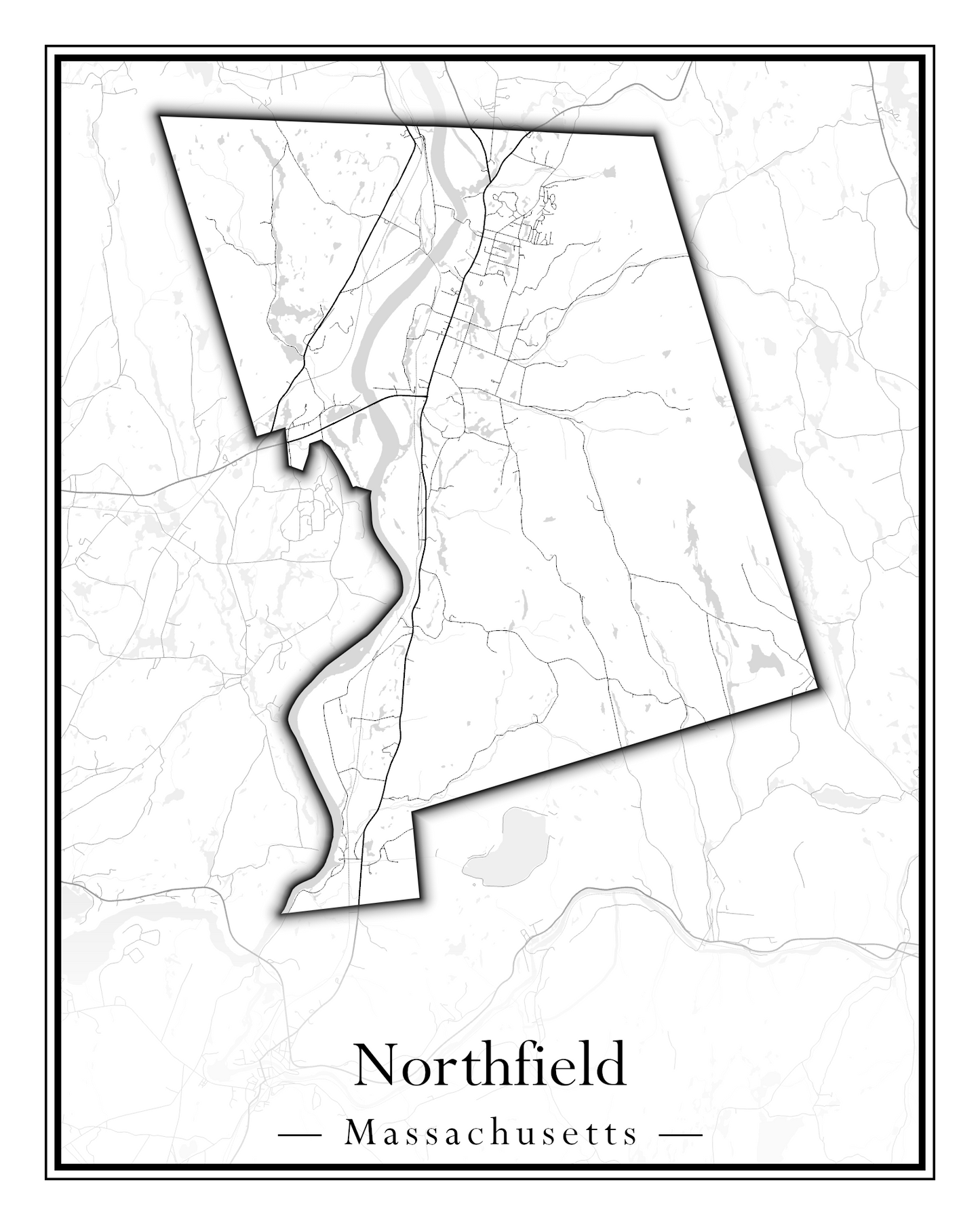 Massachusetts Towns - Street Map (Northfield - Norwood)