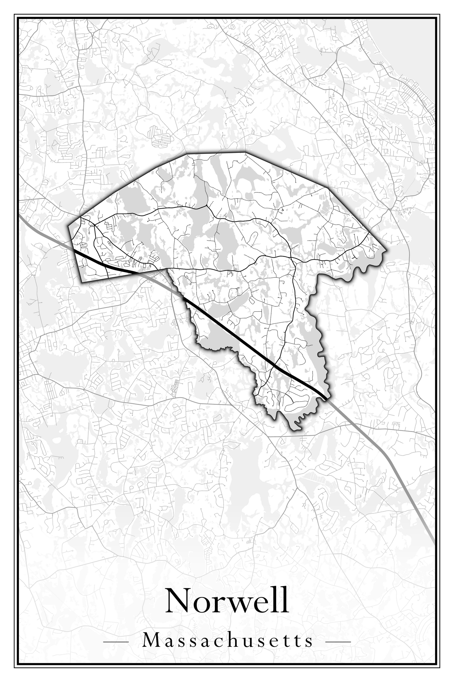 Massachusetts Towns - Street Map (Northfield - Norwood)