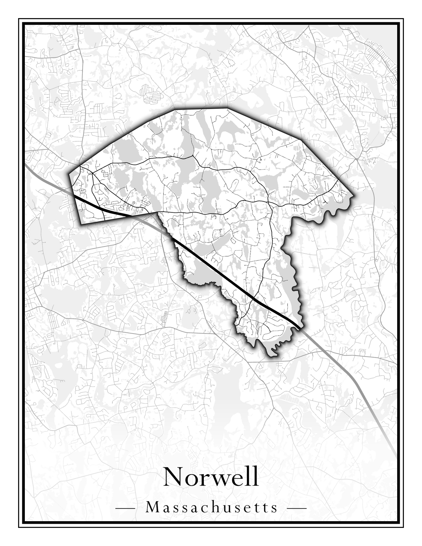 Massachusetts Towns - Street Map (Northfield - Norwood)