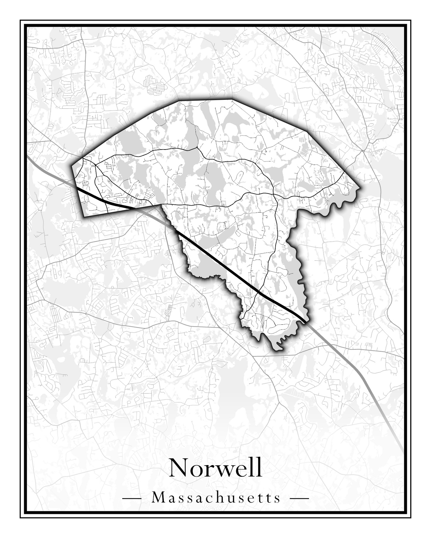 Massachusetts Towns - Street Map (Northfield - Norwood)