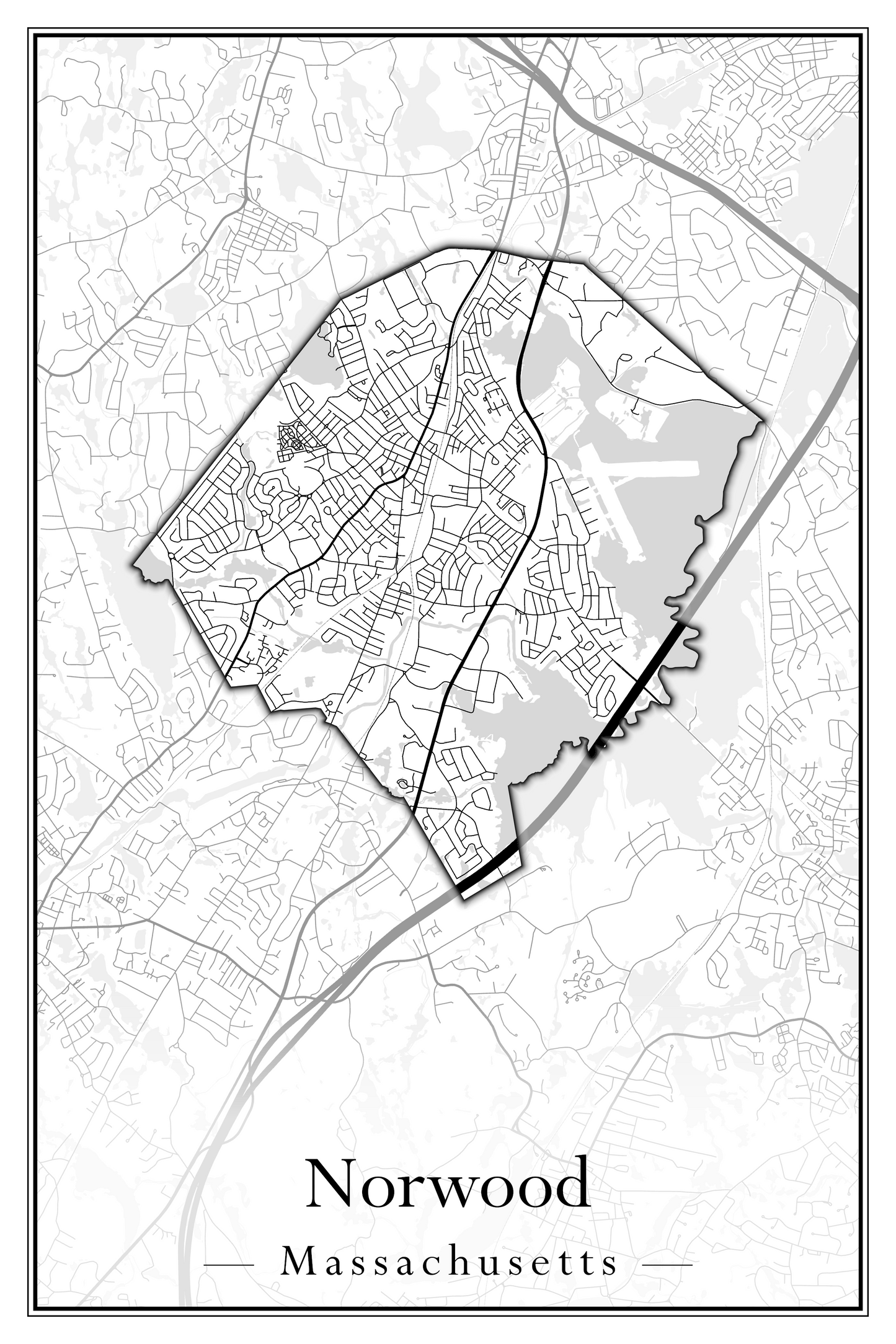 Massachusetts Towns - Street Map (Northfield - Norwood)