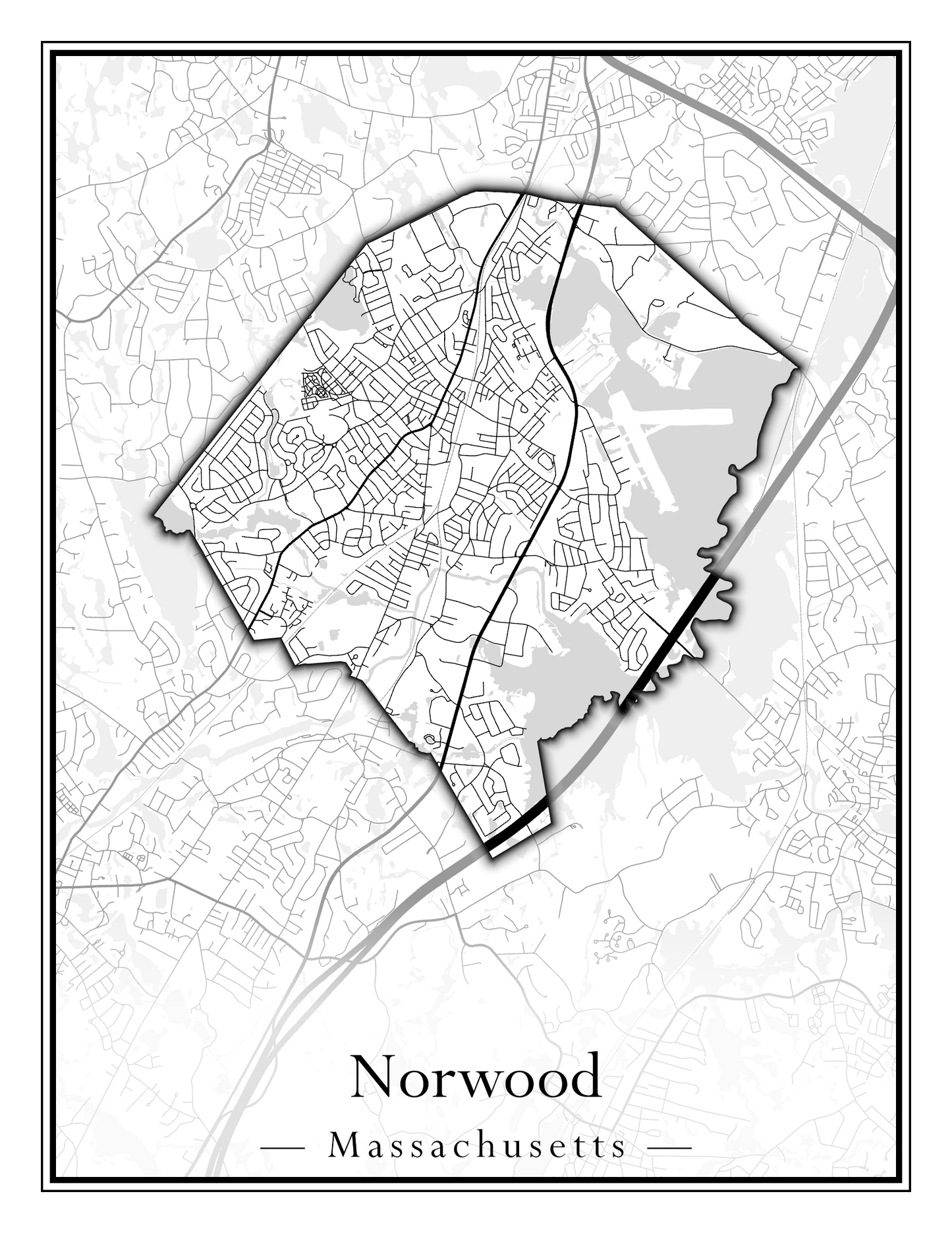 Massachusetts Towns - Street Map (Northfield - Norwood)