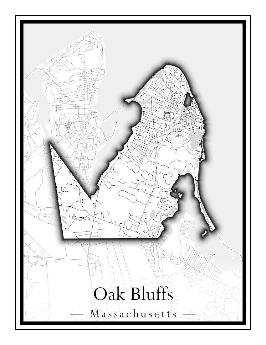 Massachusetts Towns - Street Map (Oak Bluffs - Orleans)