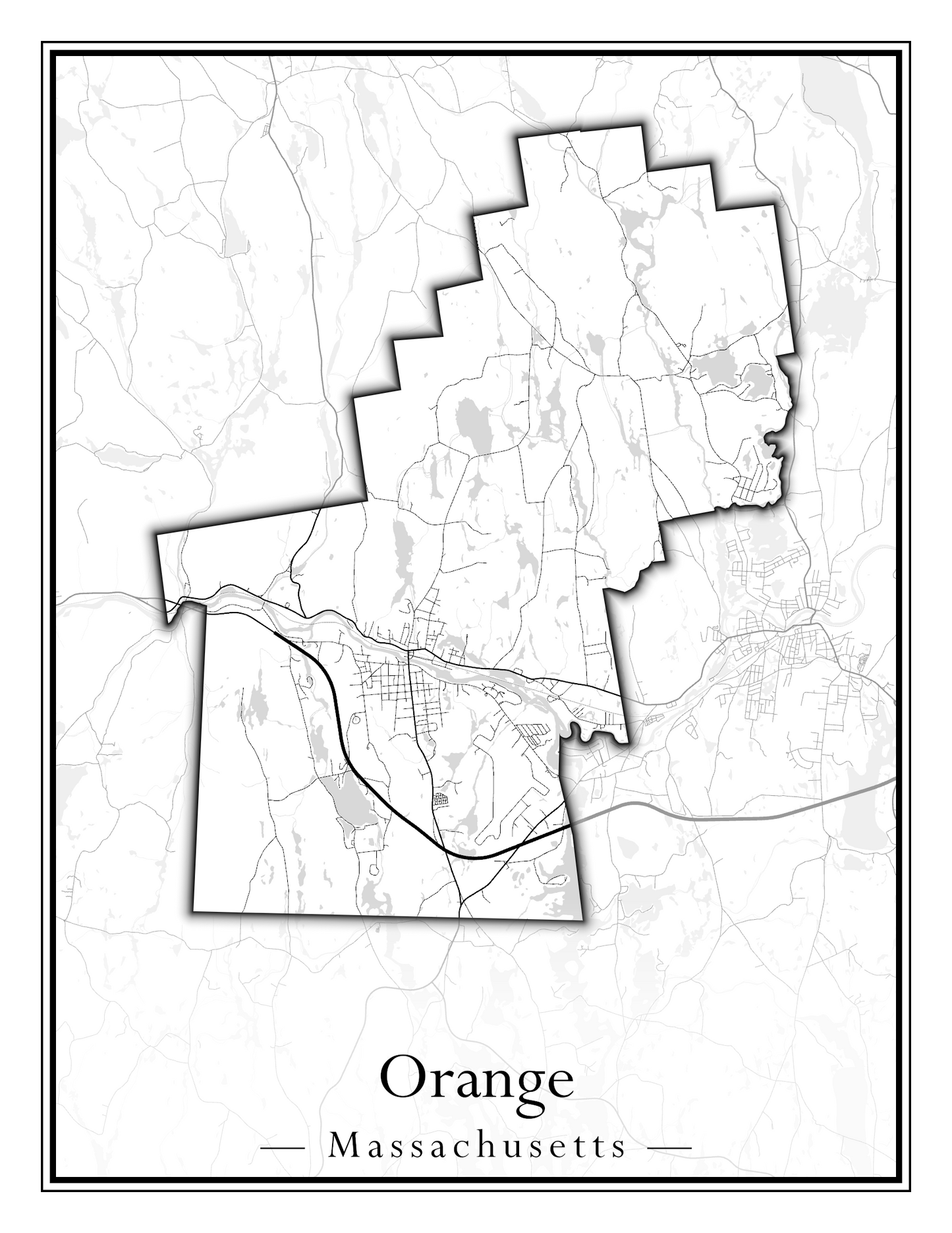 Massachusetts Towns - Street Map (Oak Bluffs - Orleans)