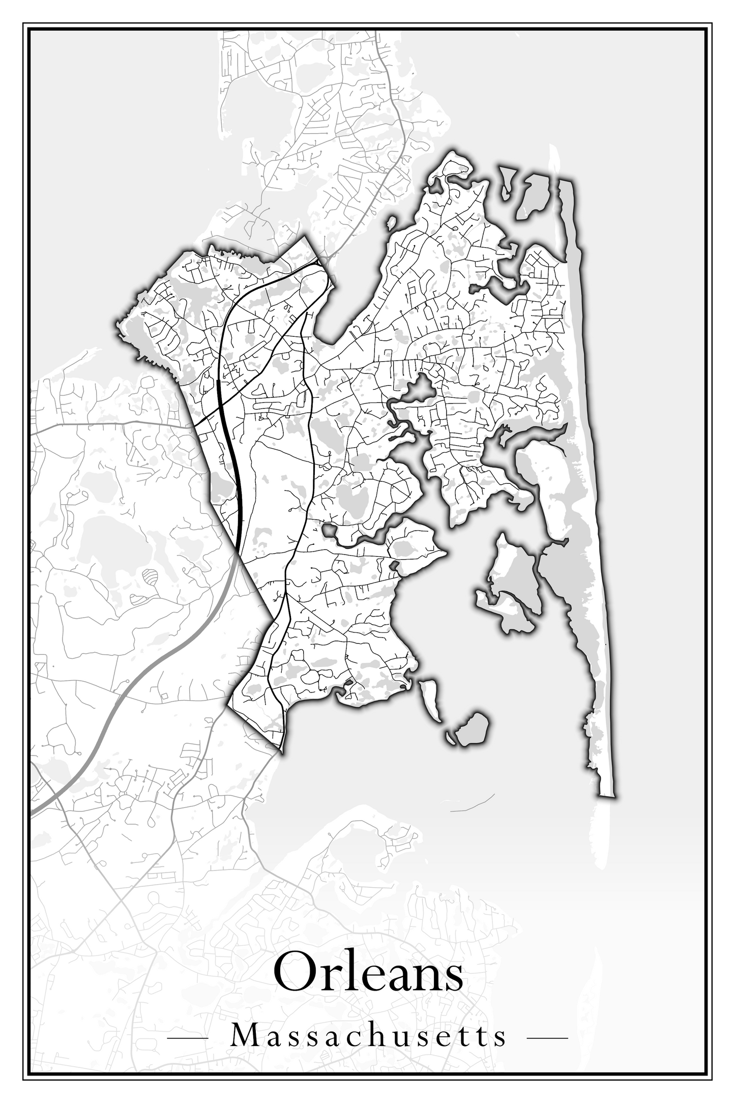 Massachusetts Towns - Street Map (Oak Bluffs - Orleans)