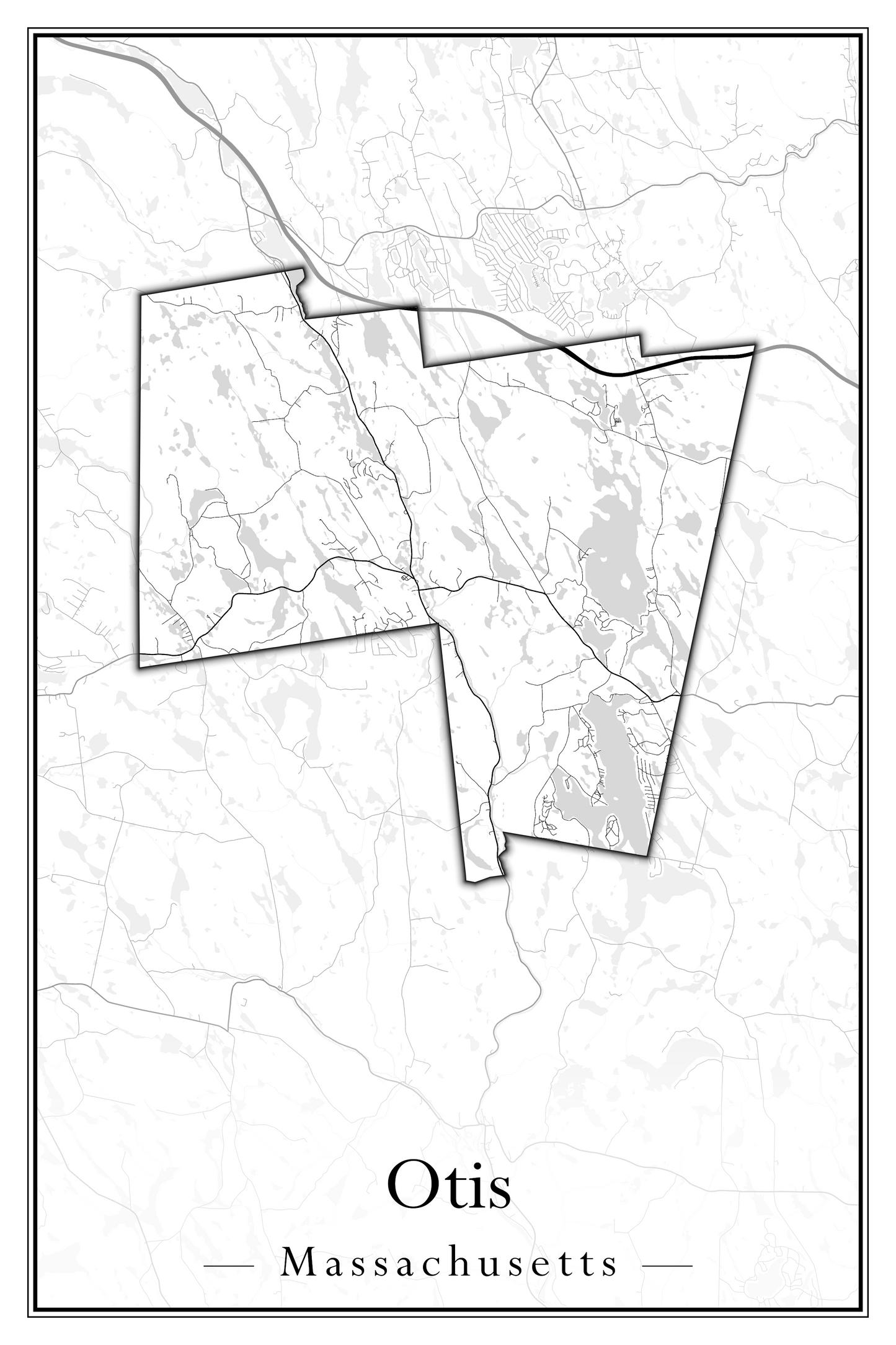 Massachusetts Towns - Street Map (Otis - Paxton)