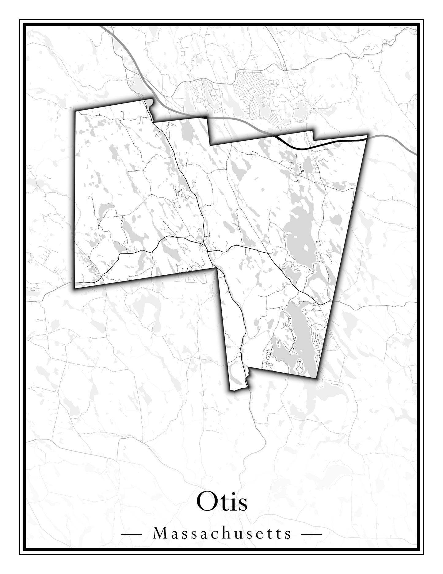 Massachusetts Towns - Street Map (Otis - Paxton)