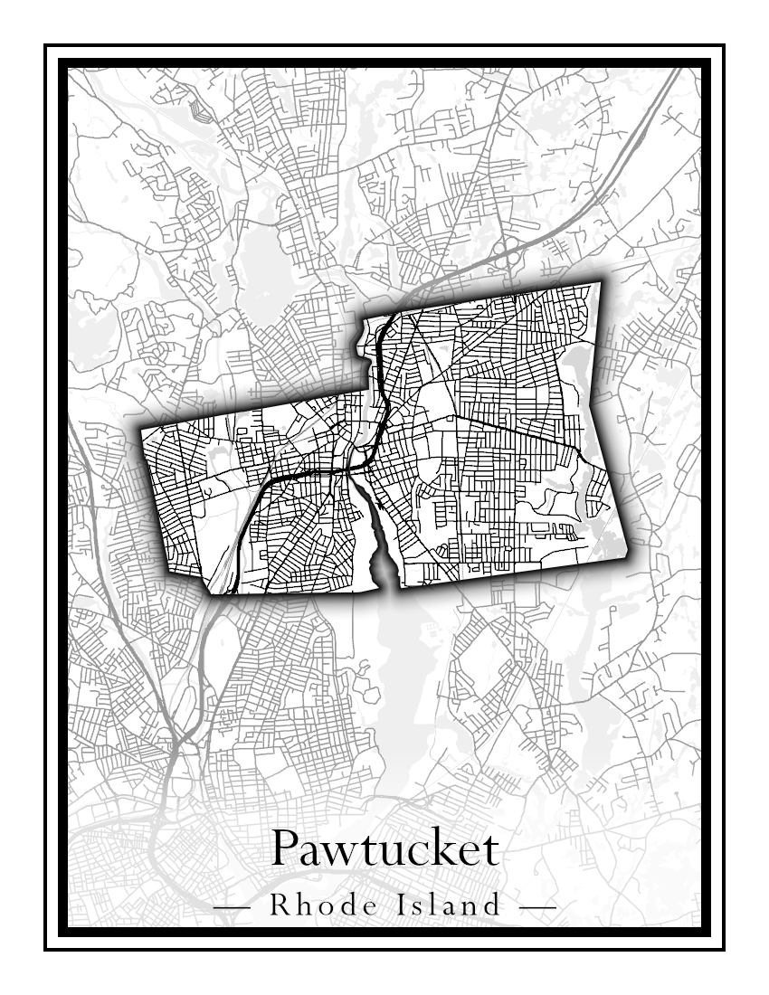 Rhode Island Towns - Street Map (North Smithfield - Providence)