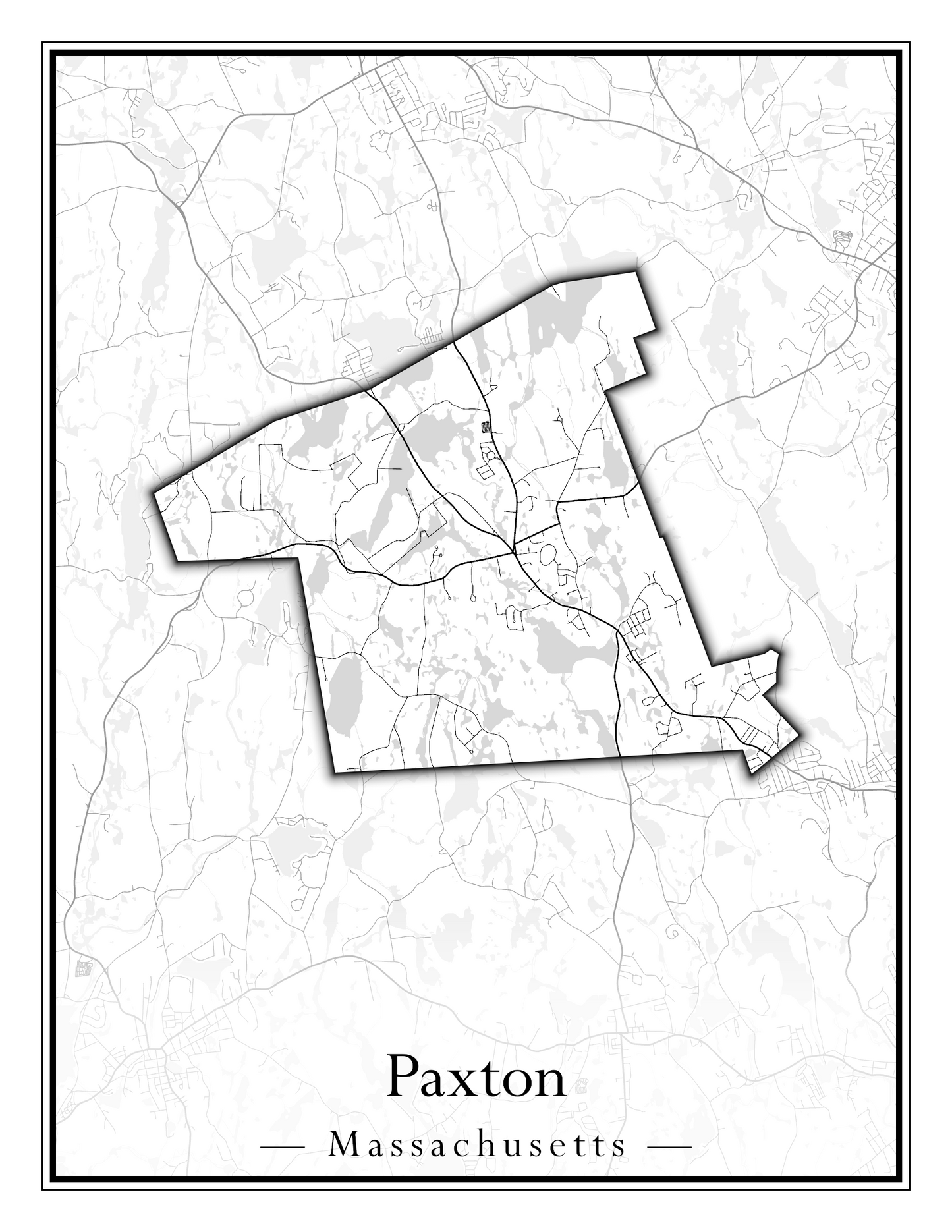 Massachusetts Towns - Street Map (Otis - Paxton)