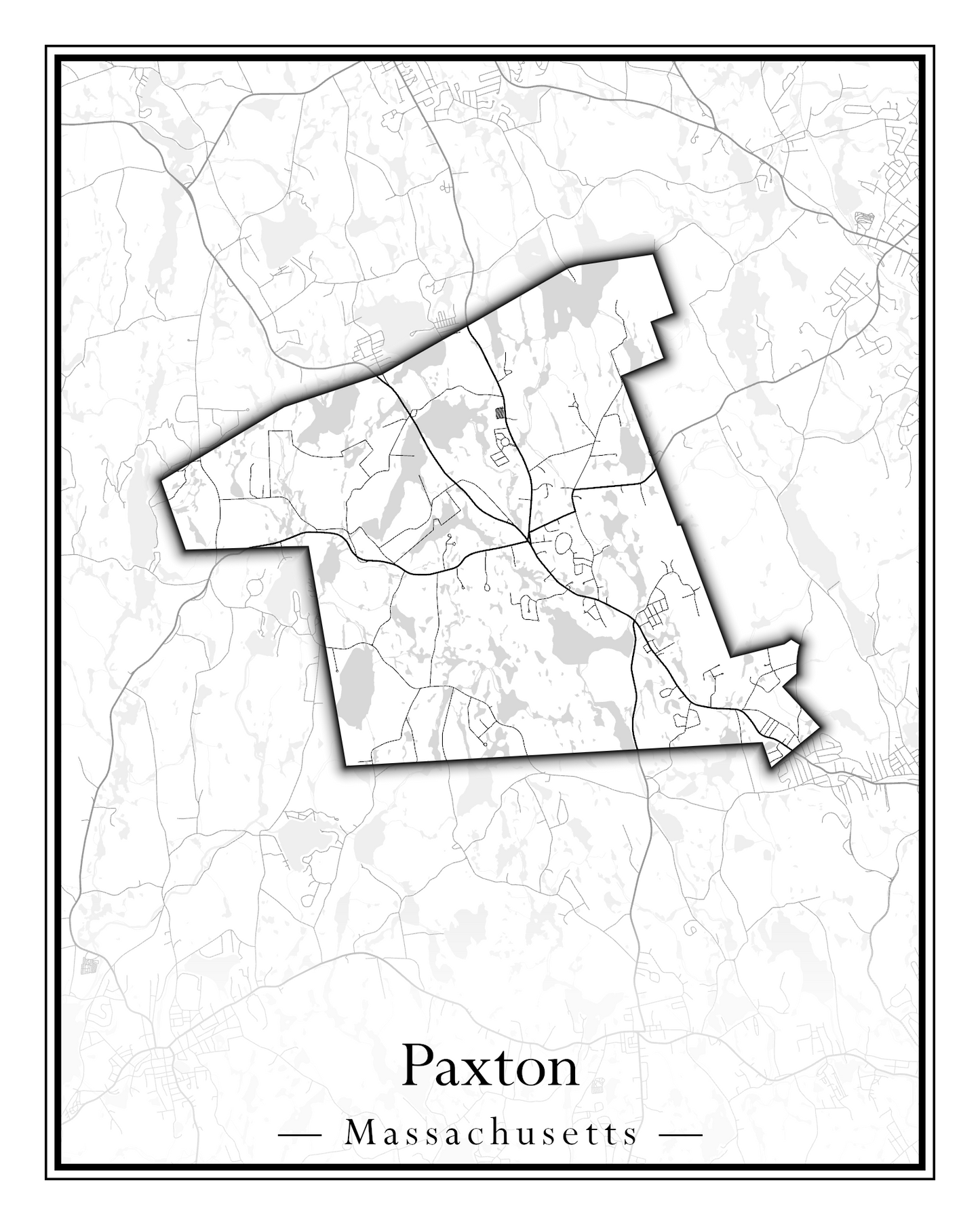 Massachusetts Towns - Street Map (Otis - Paxton)