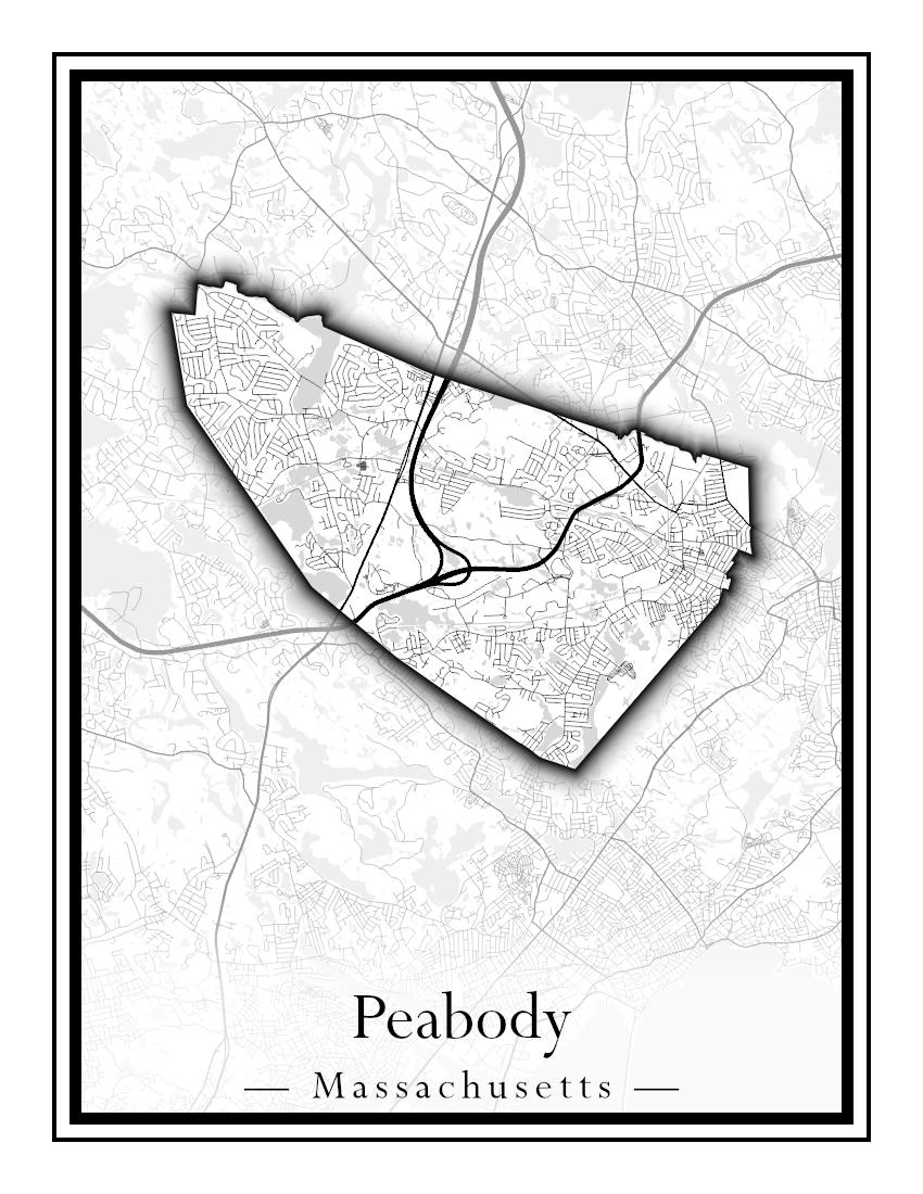 Massachusetts Towns - Street Map (Peabody - Pepperell)