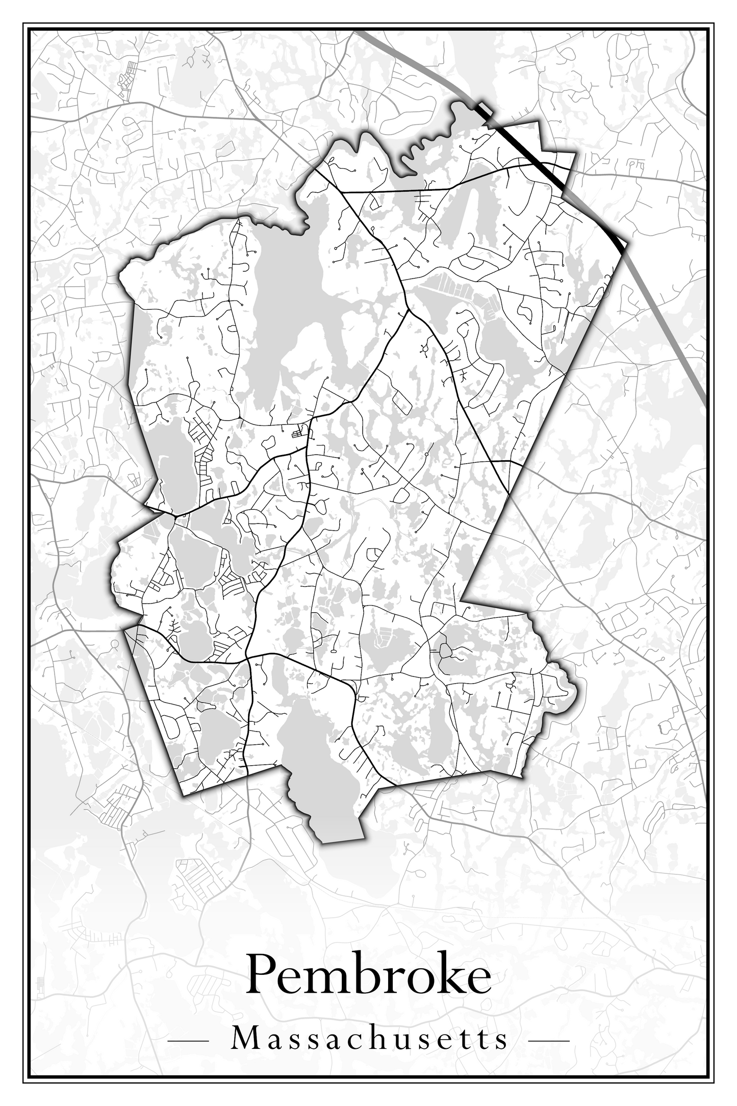 Massachusetts Towns - Street Map (Peabody - Pepperell)