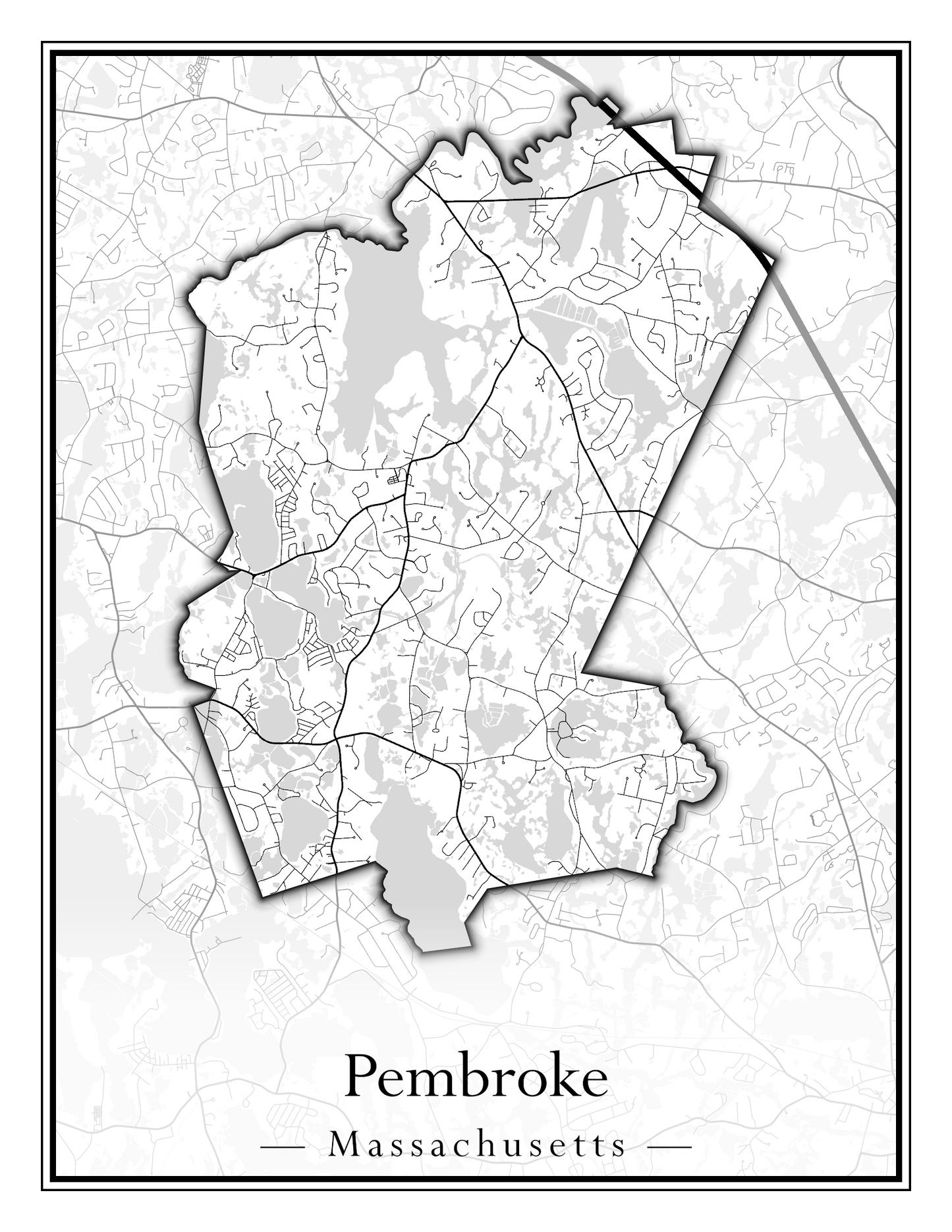 Massachusetts Towns - Street Map (Peabody - Pepperell)