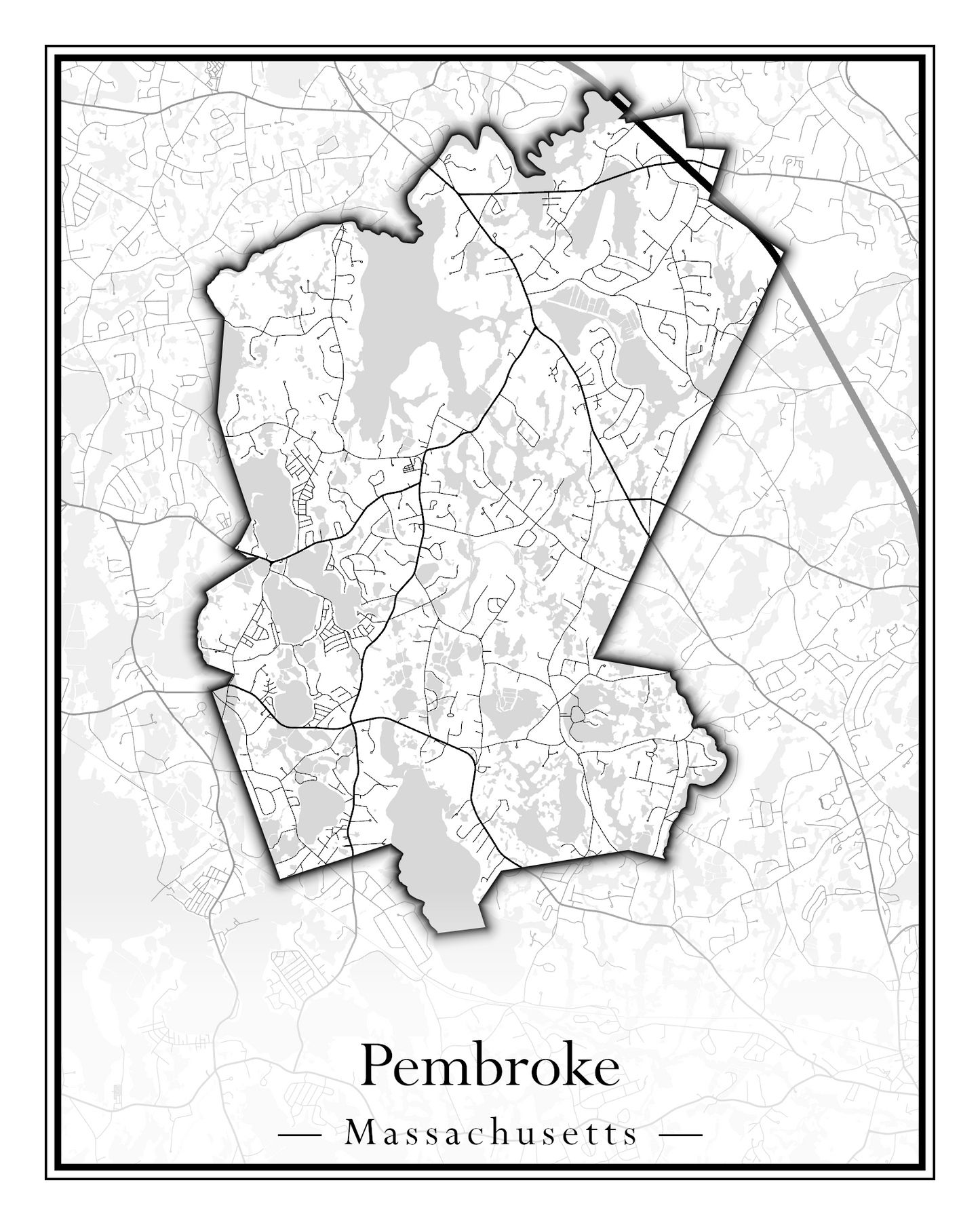 Massachusetts Towns - Street Map (Peabody - Pepperell)