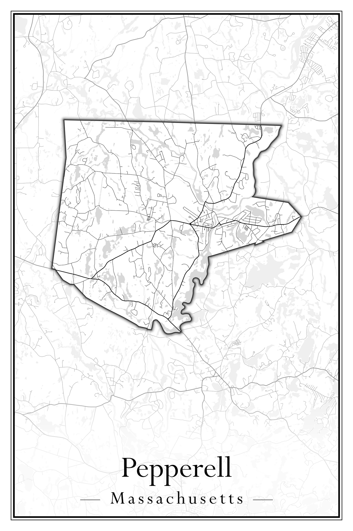 Massachusetts Towns - Street Map (Peabody - Pepperell)