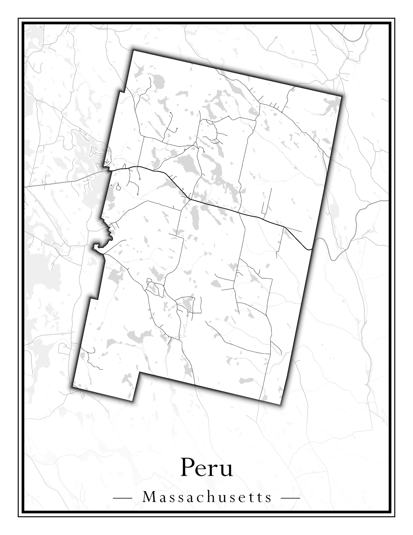 Massachusetts Towns - Street Map (Peru - Pittsfield)