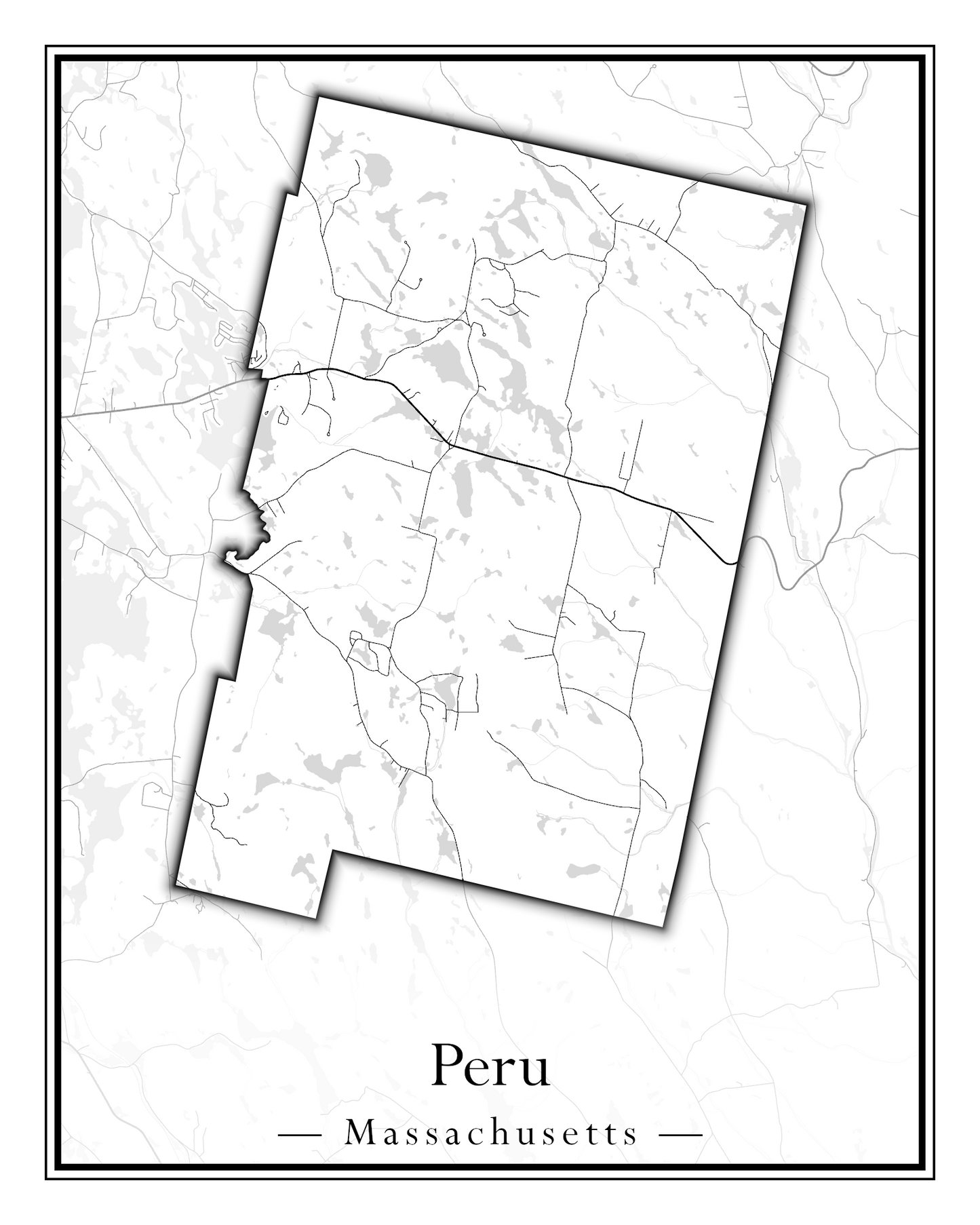 Massachusetts Towns - Street Map (Peru - Pittsfield)