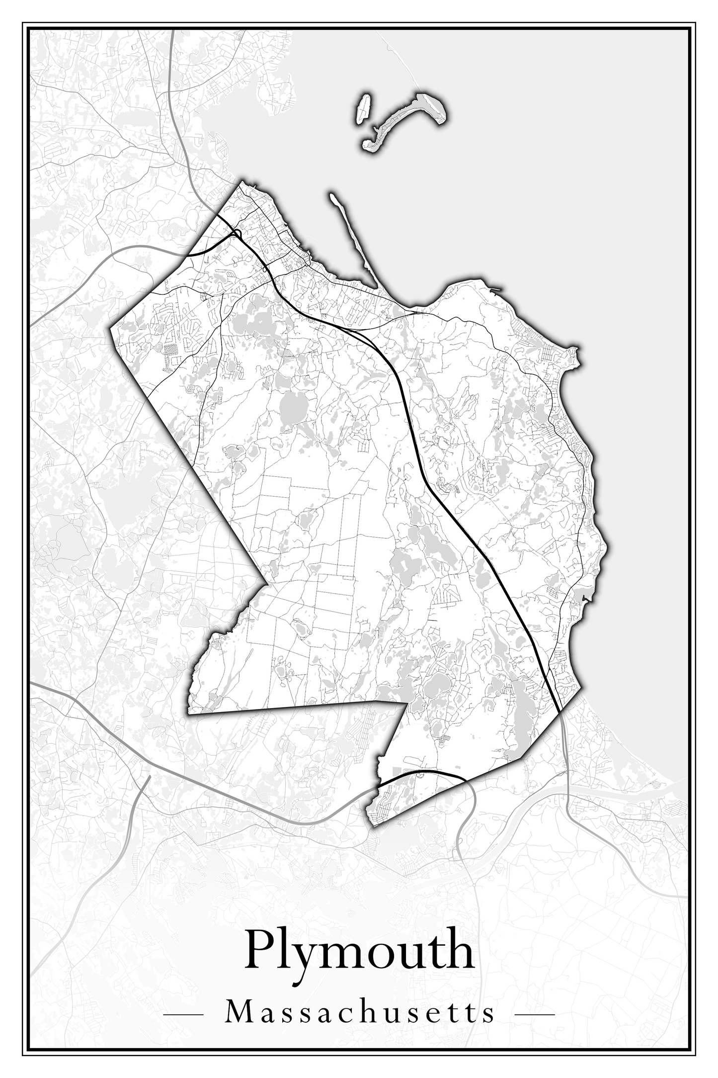 Massachusetts Towns - Street Map (Plainfield - Plympton)