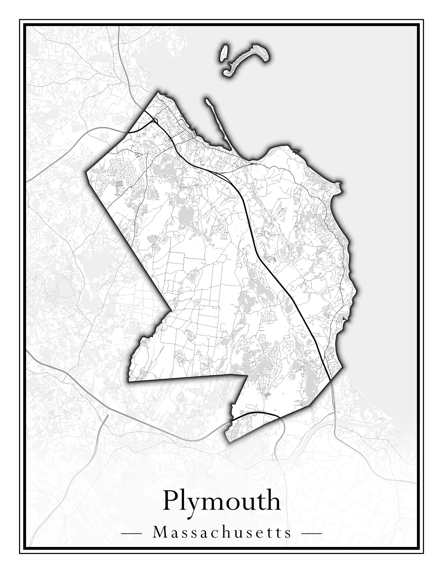 Massachusetts Towns - Street Map (Plainfield - Plympton)