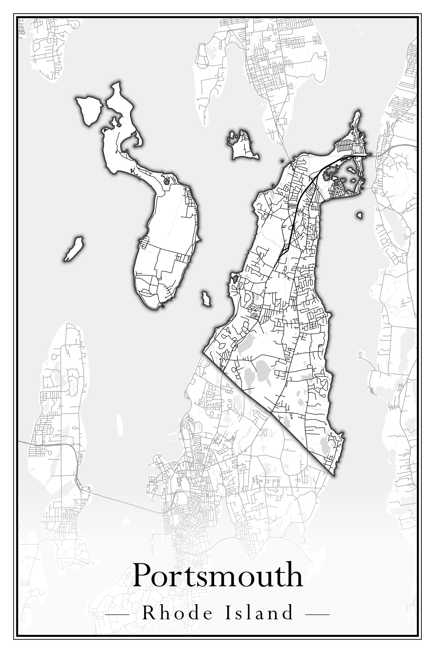 Rhode Island Towns - Street Map (North Smithfield - Providence)