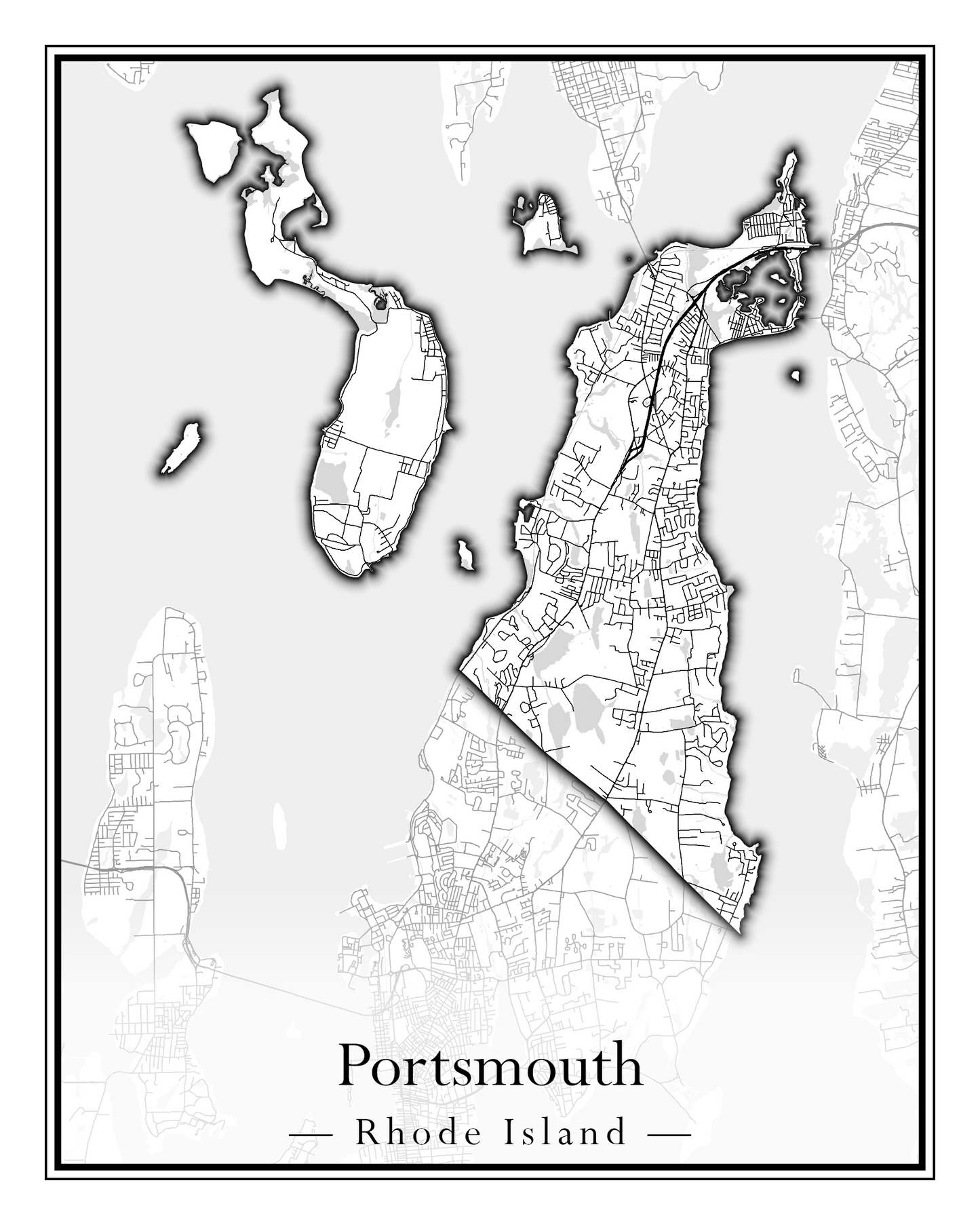 Rhode Island Towns - Street Map (North Smithfield - Providence)